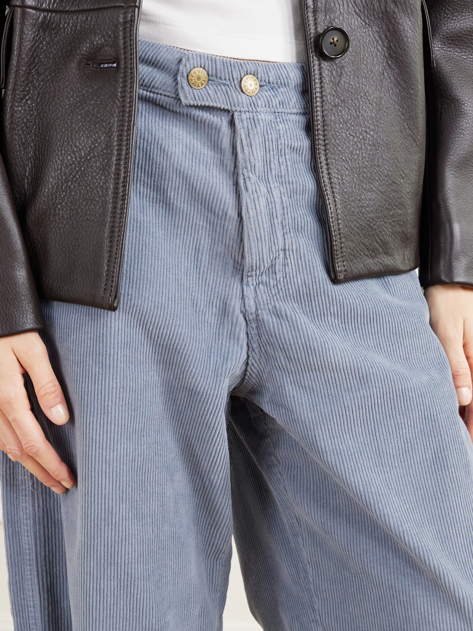 B Sides Cotton-blend corduroy wide-leg pants