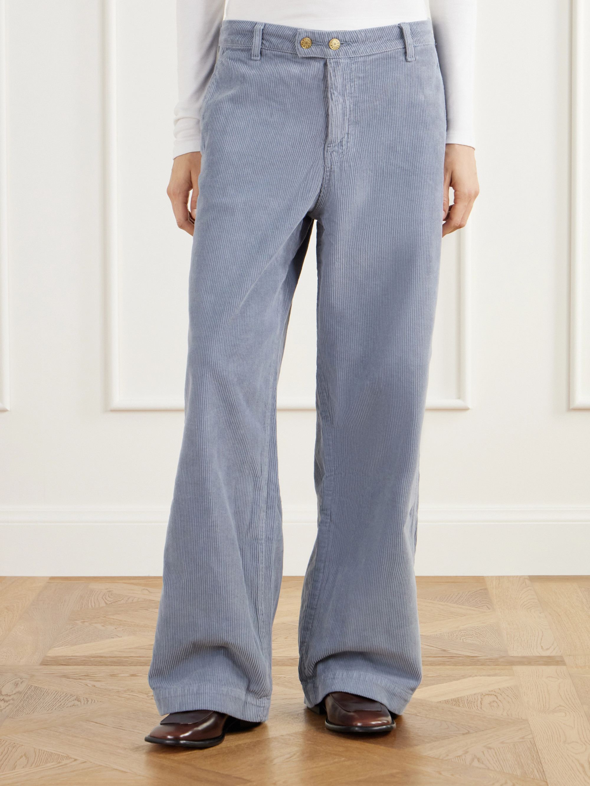 B Sides Cotton-blend corduroy wide-leg pants