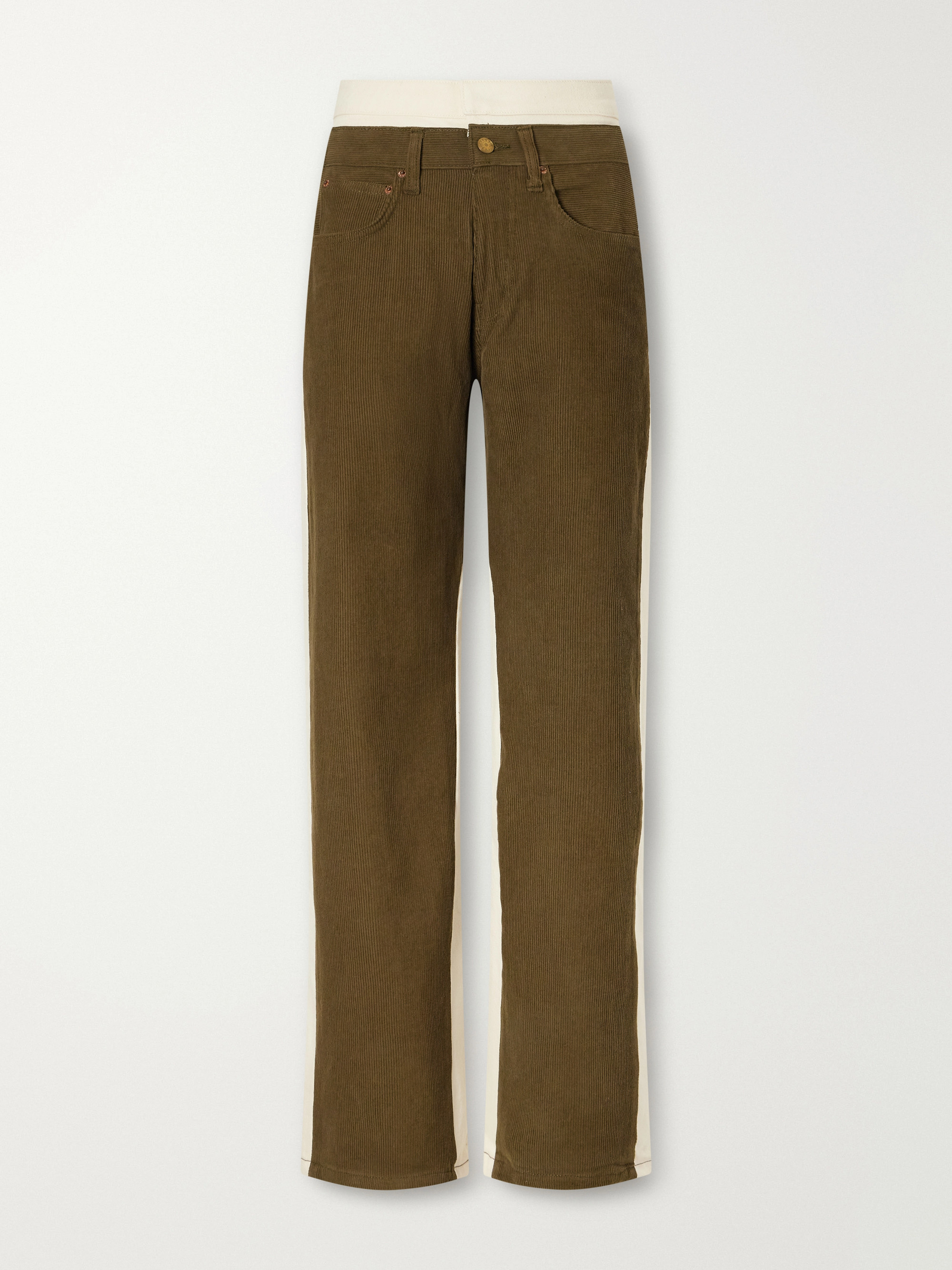 B Sides Double Waistband Rework cotton-corduroy high-rise wide-leg jeans