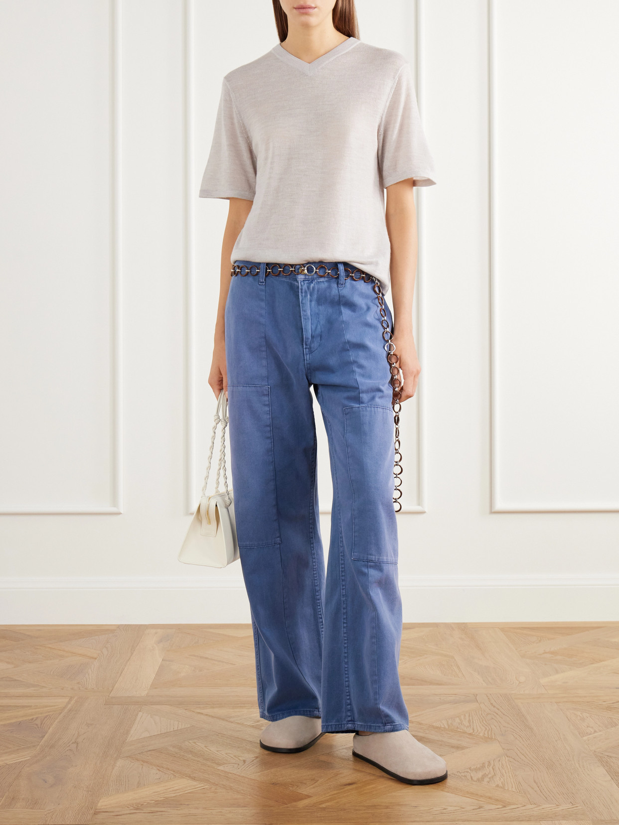 B Sides Merino Wool T-shirt In Gray