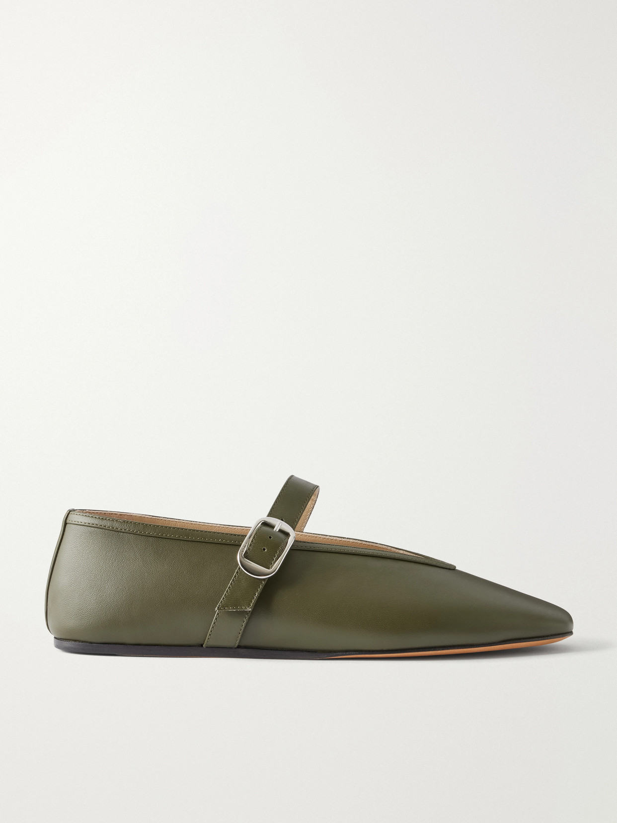 Le Monde Beryl Stella Leather Flats In Green