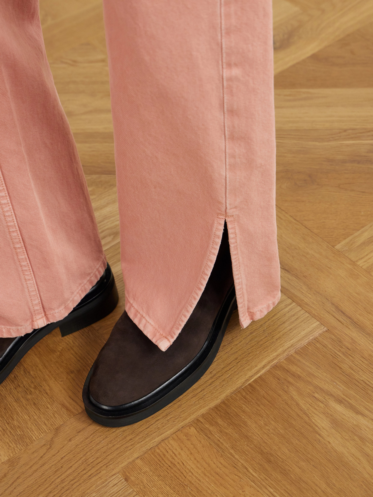 Charlot Split Hem Mid-Rise Wide- Leg
