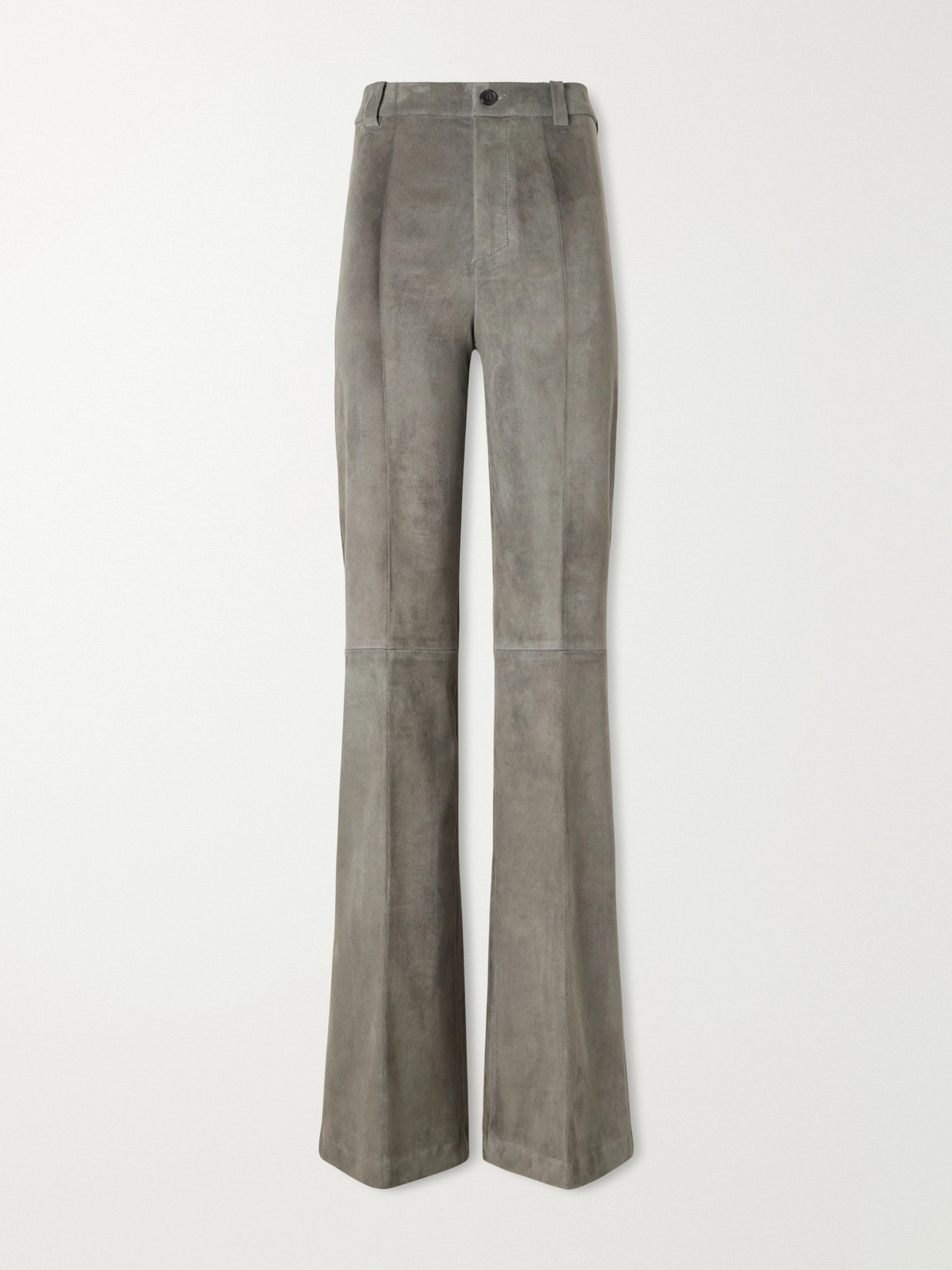 Stouls Lizzy Suede Wide-leg Pants In Gray