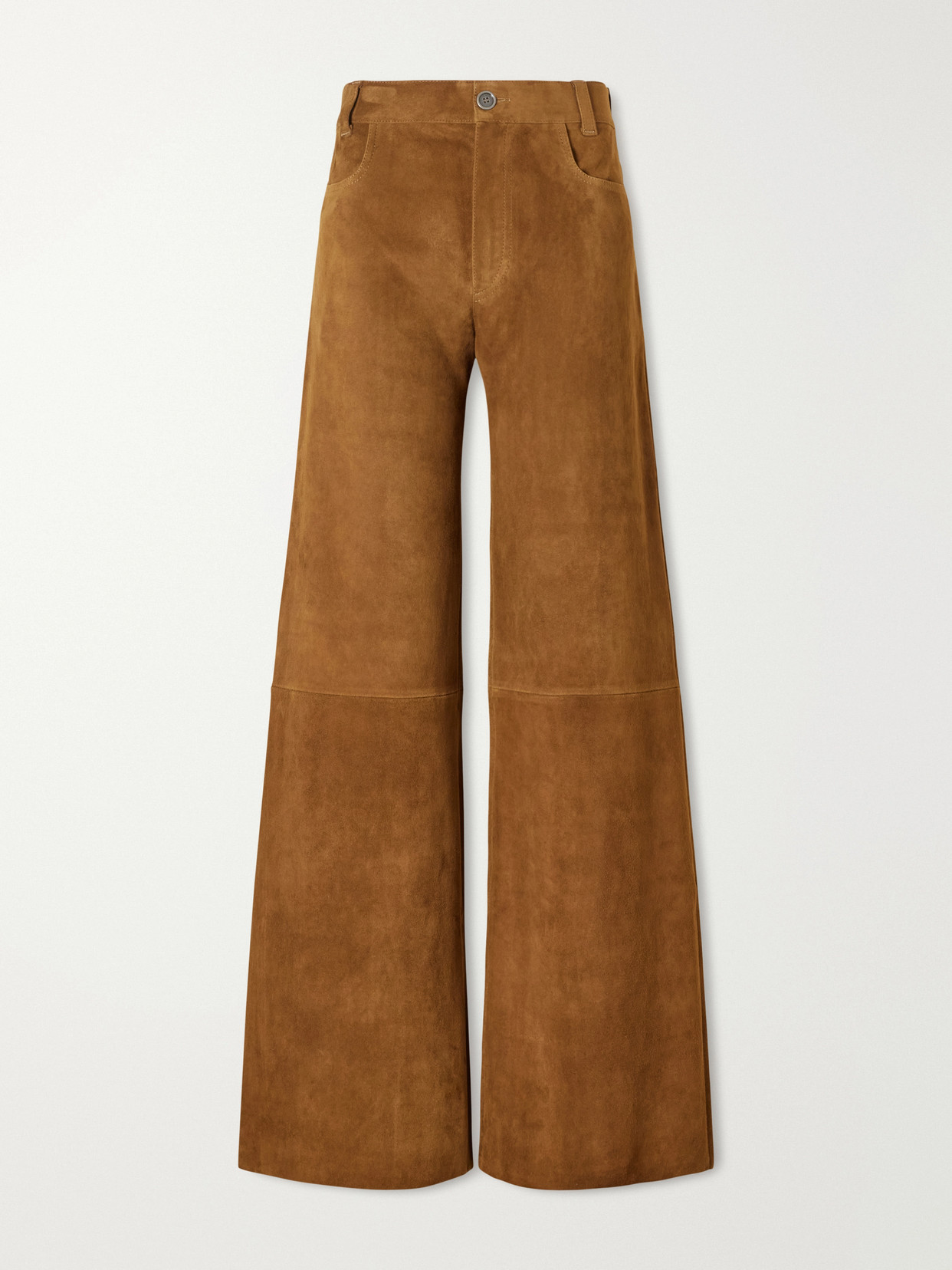 Stouls Lilou Cropped Suede Wide-leg Pants In Brown
