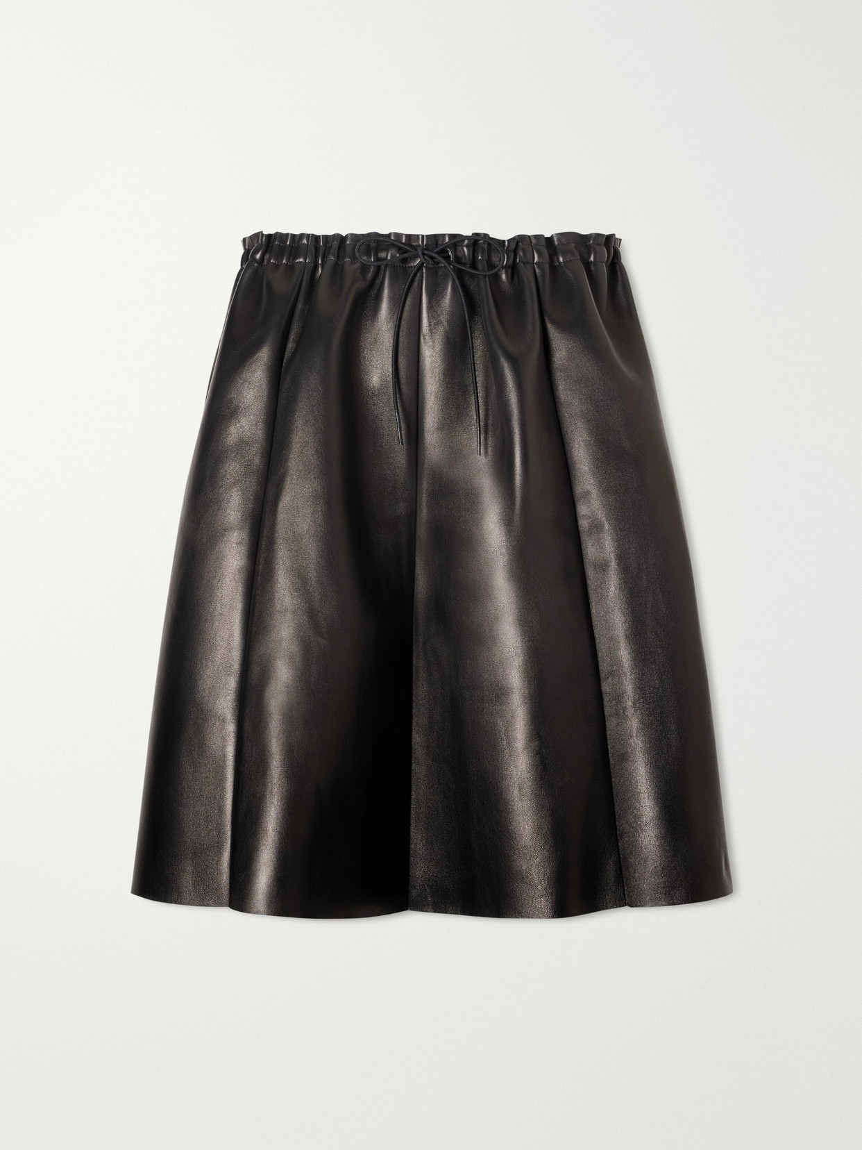 Stouls Naomi Paneled Leather Midi Skirt In Black