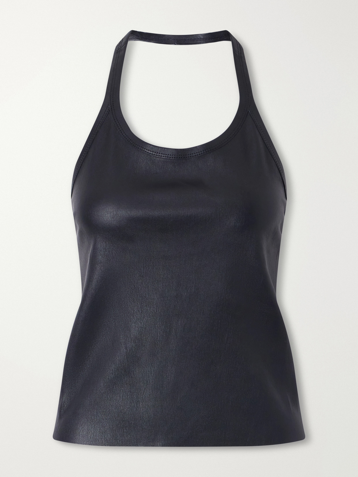 Stouls Cherry Leather Tank In Black
