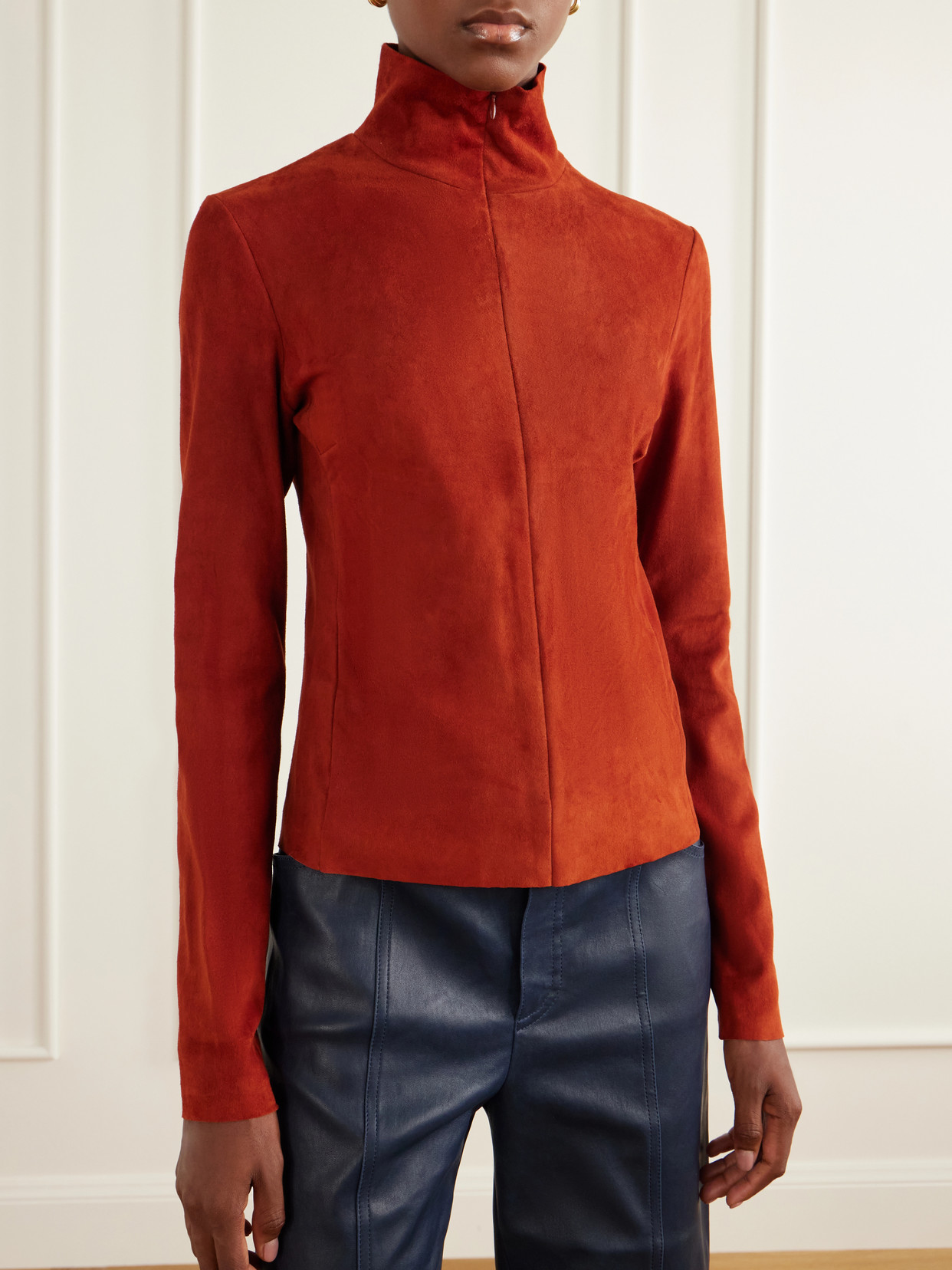 Selene Suede Turtleneck Shirt