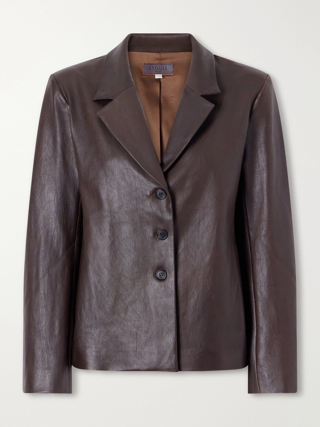 Stouls Helly Leather Blazer In Brown