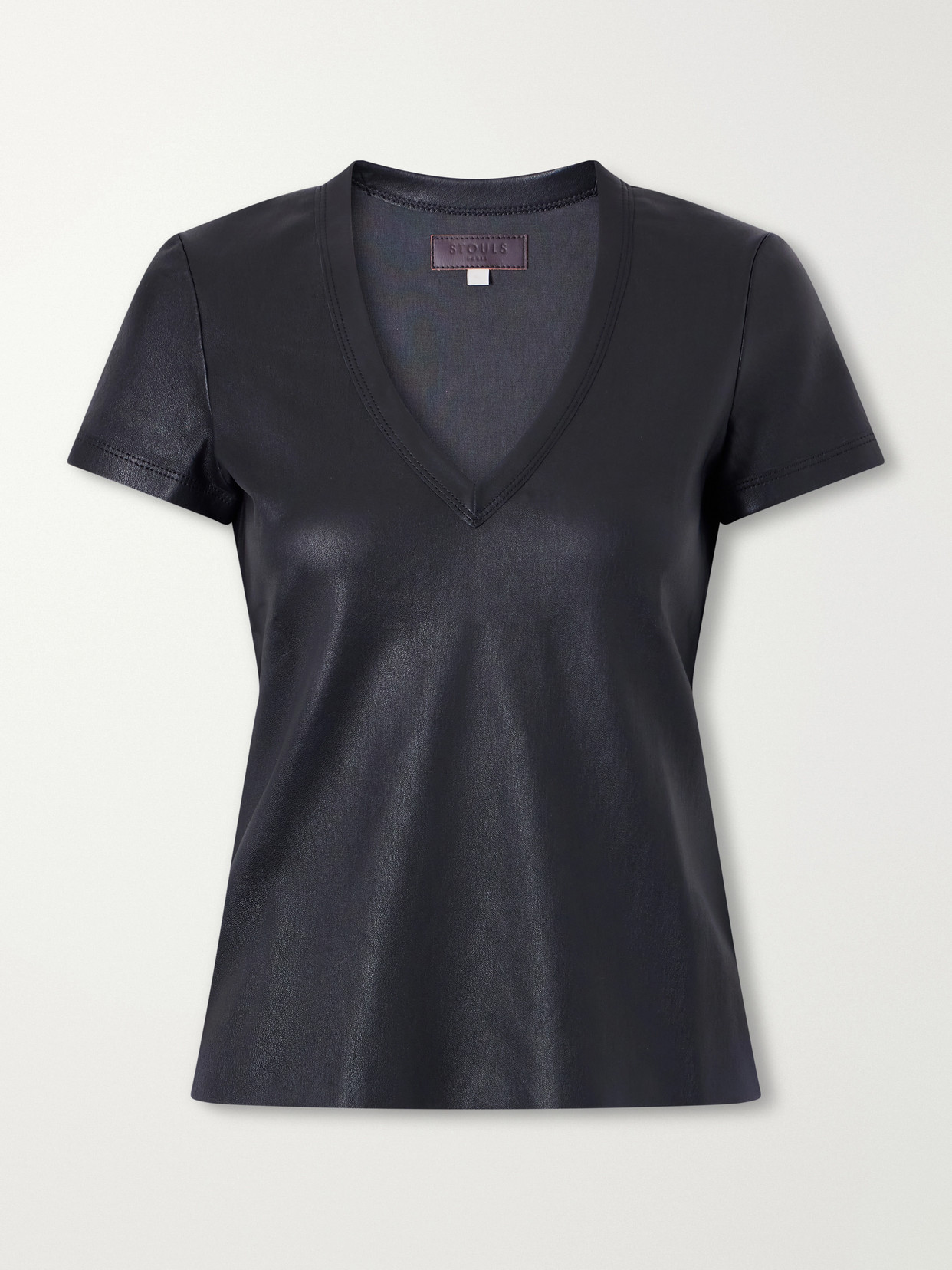 Stouls Gigi Leather T-shirt In Black