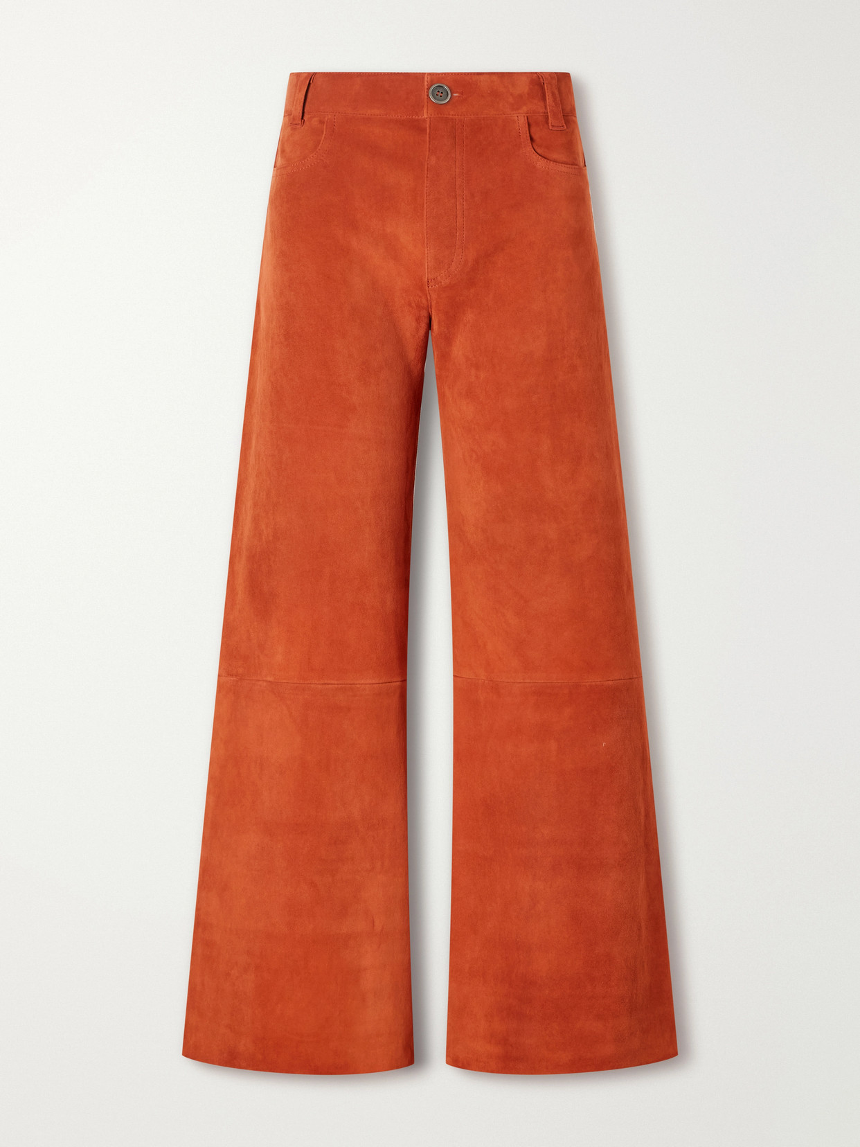 Stouls Lilou Suede Wide-leg Pants In Orange