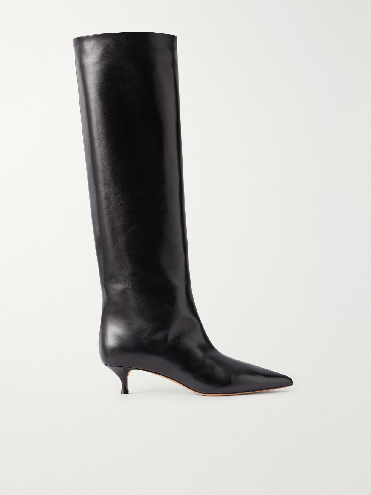 Le Monde Beryl Babouche Leather Knee-high Boots In Black