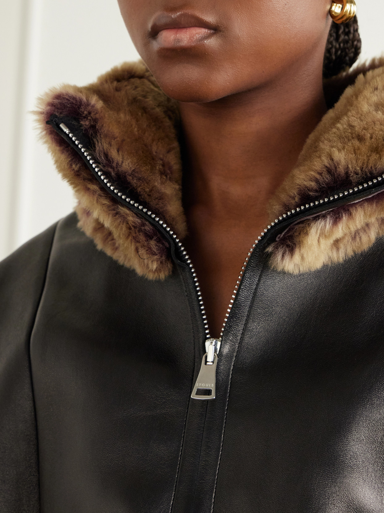 So Linda Shearling-Trimmed Jacket