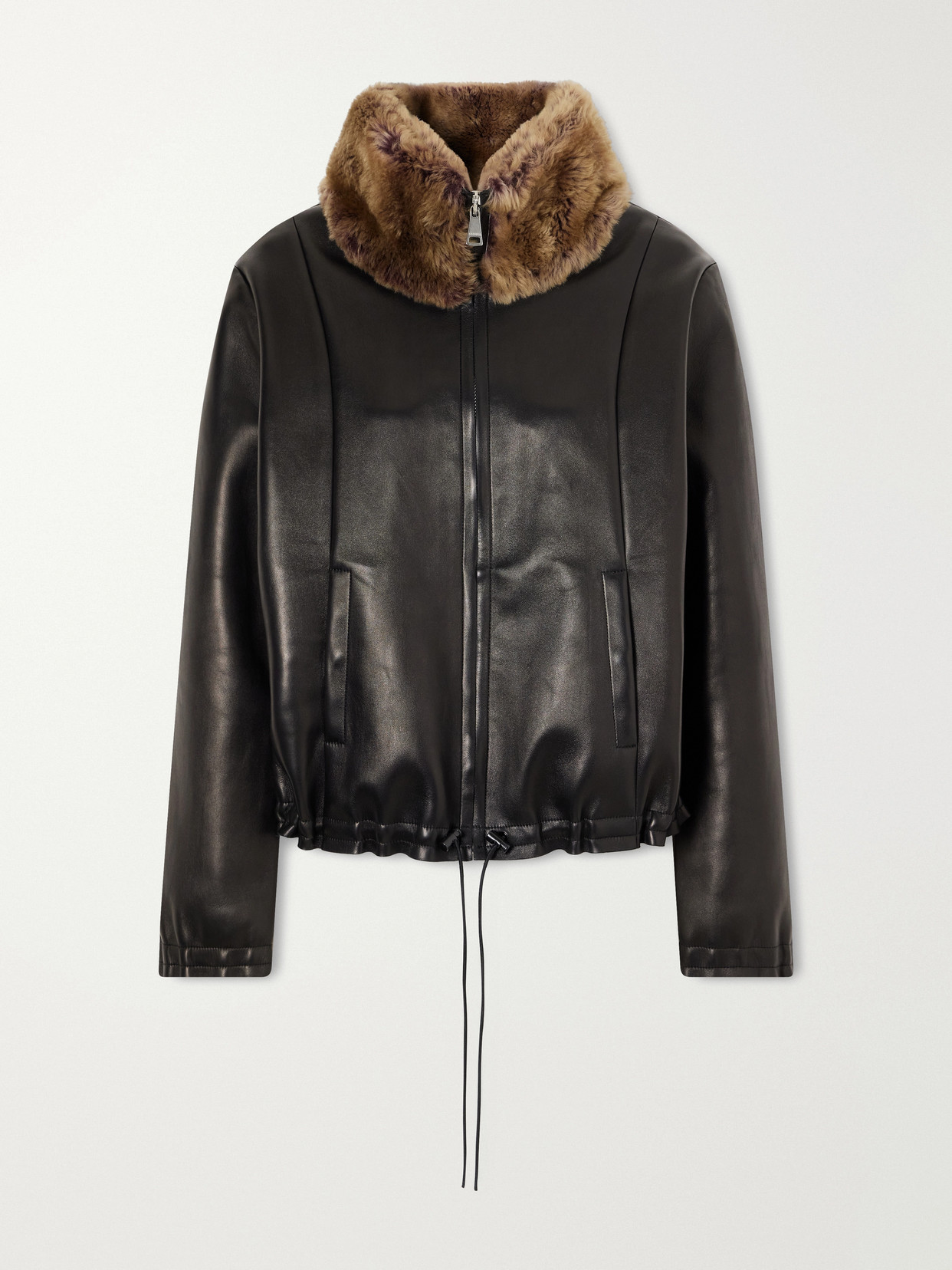 Stouls So Linda Shearling-trimmed Leather Jacket In Black