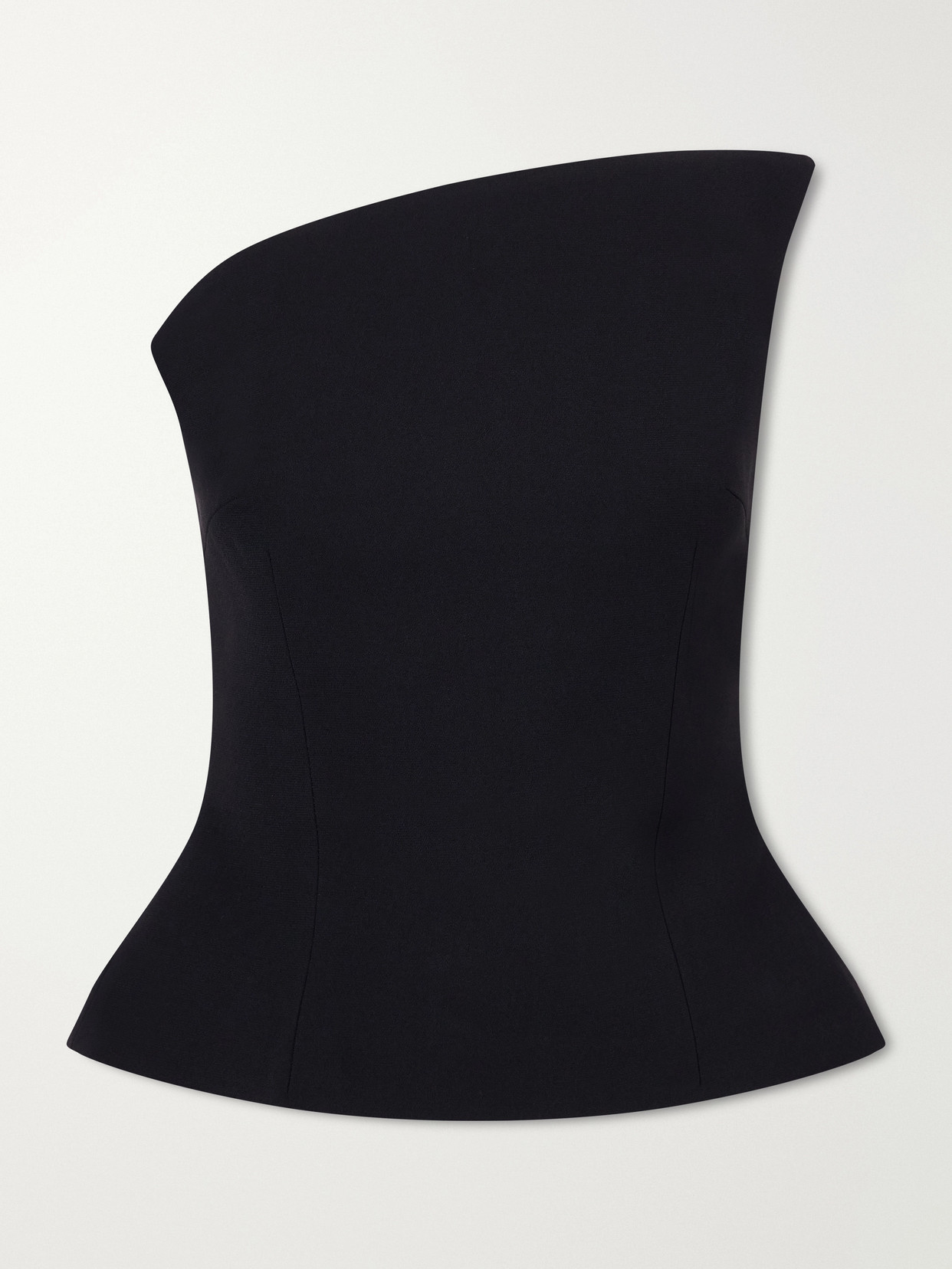 Fuji Strapless Asymmetric Crepe Top