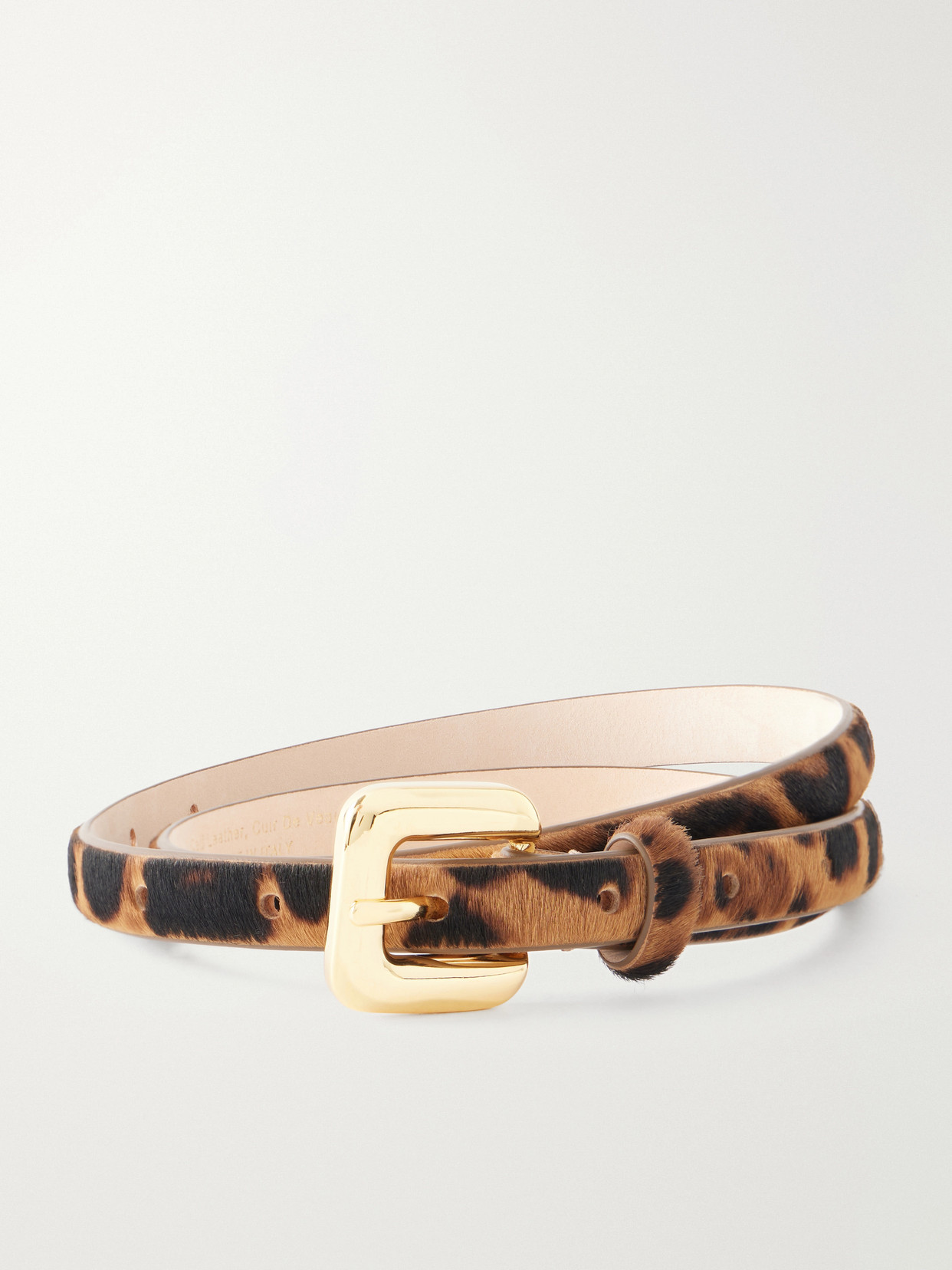 Dehanche Mara Leopard-print Calf Hair Belt In Animal Print