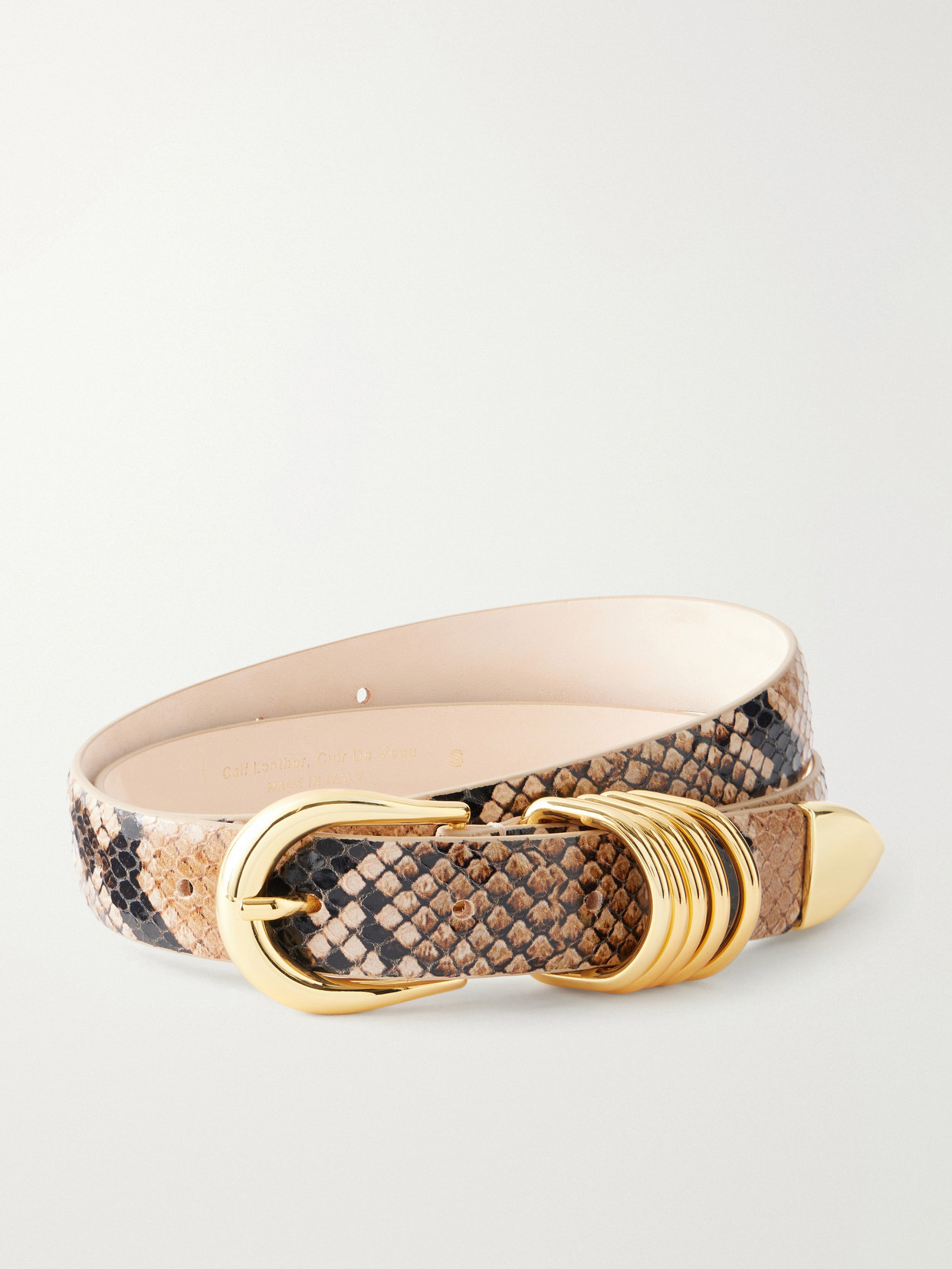 Dehanche Hollyhock Snake-print Embellished Leather Belt In Animal Print