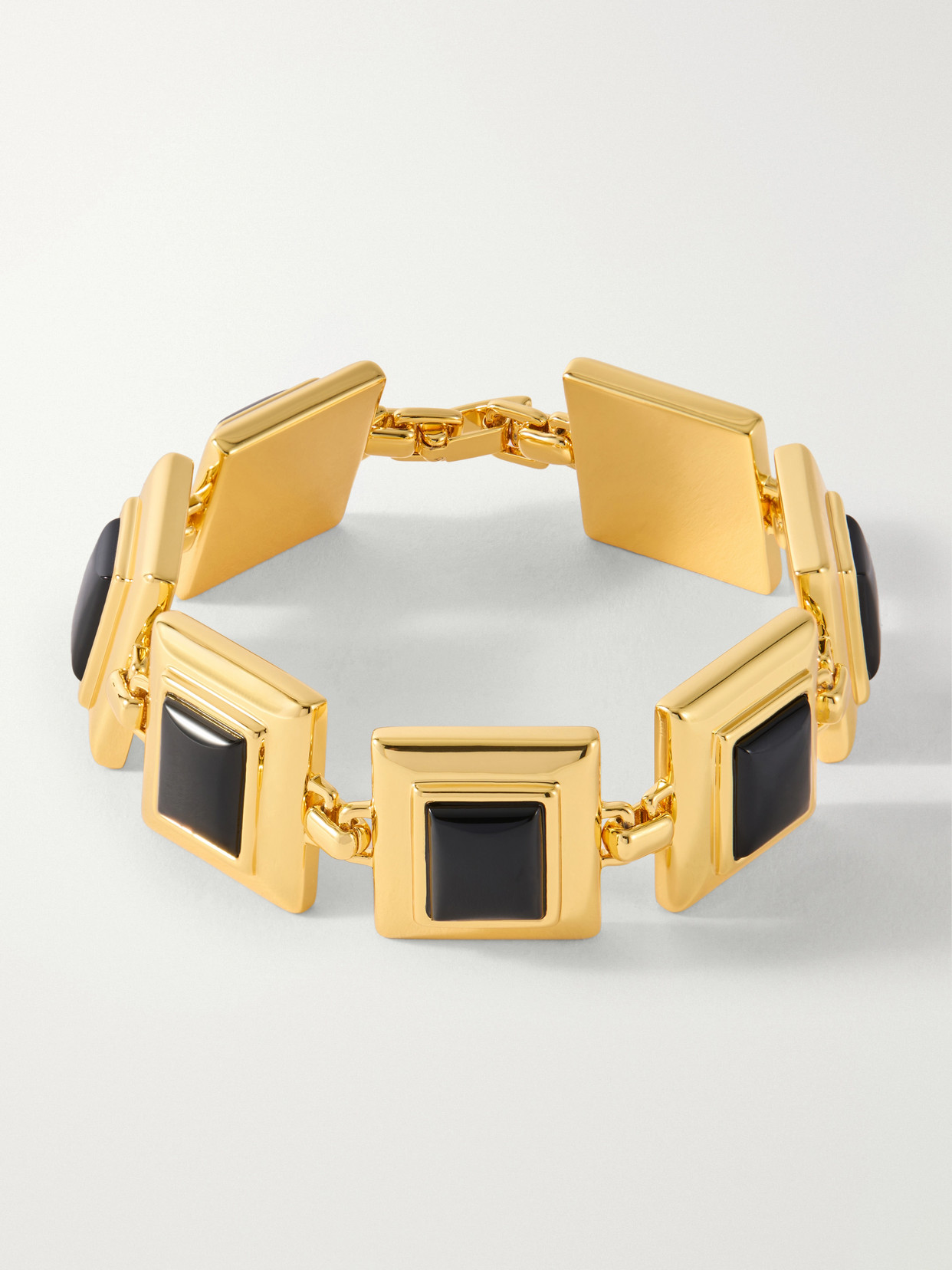 Dehanche Gold-plated Onyx Tennis Bracelet
