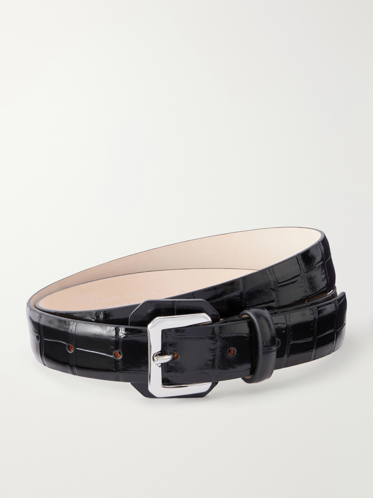 Dehanche Nini Embossed Leather Belt In Black