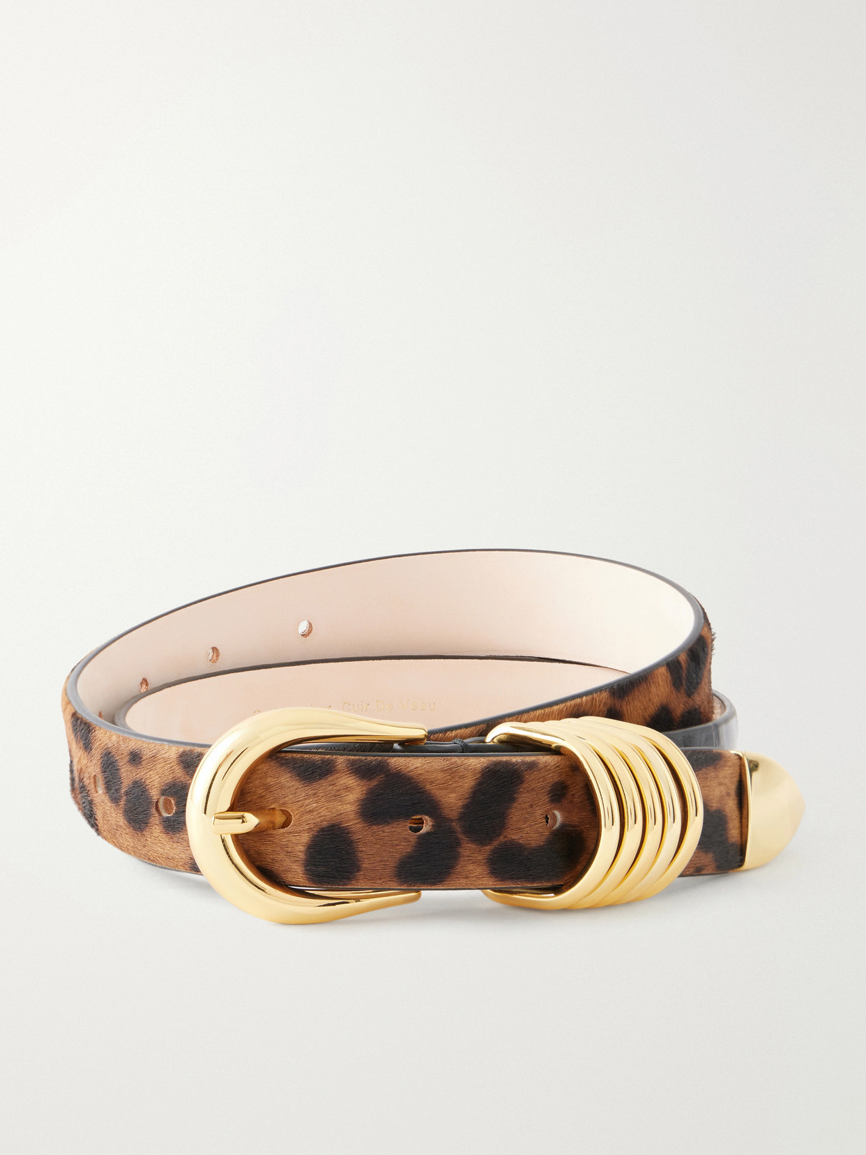 Dehanche Hollyhock Embellished Leopard-print Calf-hair Embossed-leather Belt In Animal Print