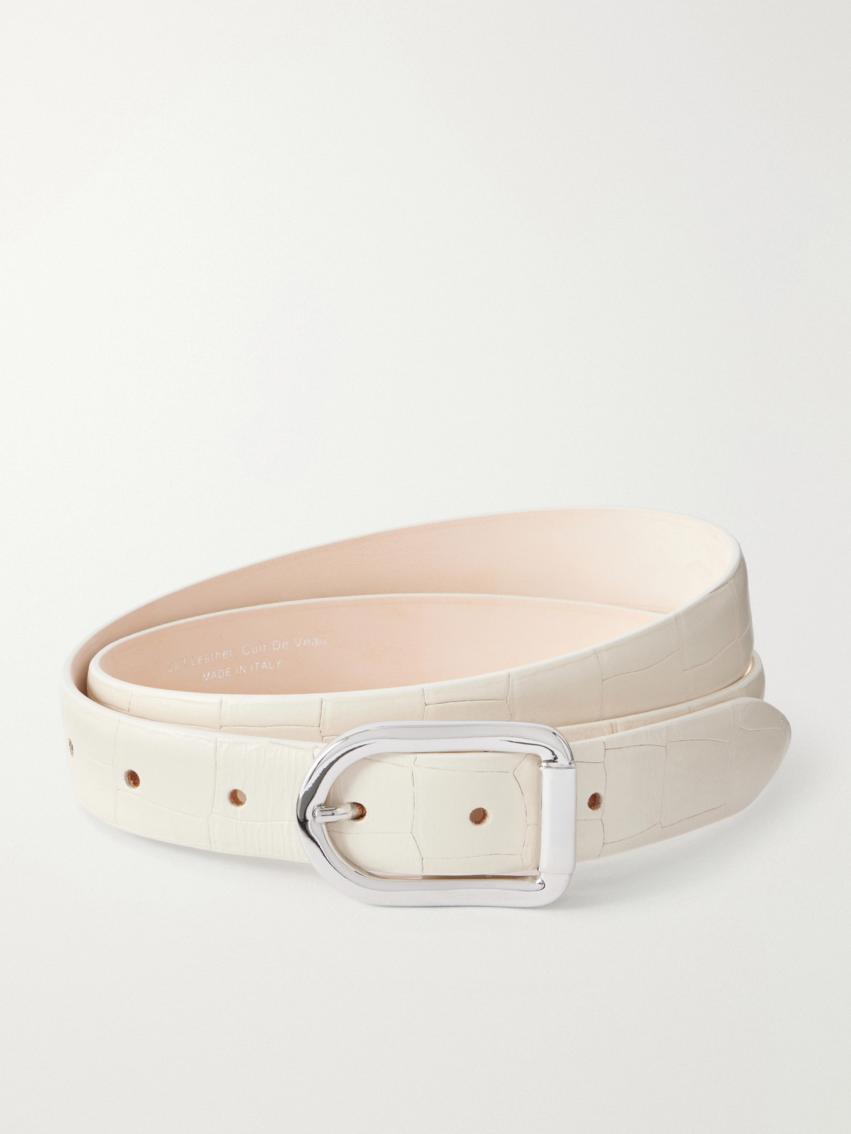 Dehanche Mija Embossed Leather Belt In Neutrals