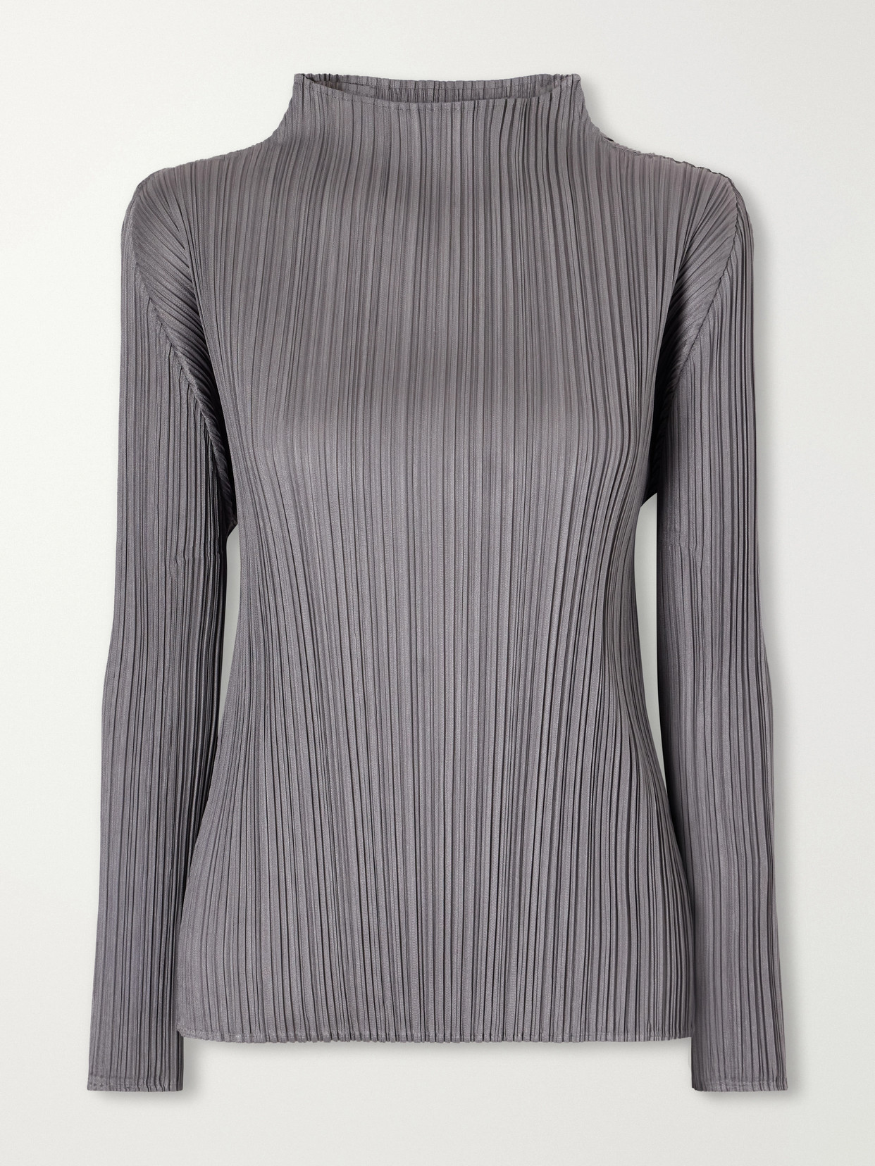 Issey Miyake September Plissé Blouse In Gray