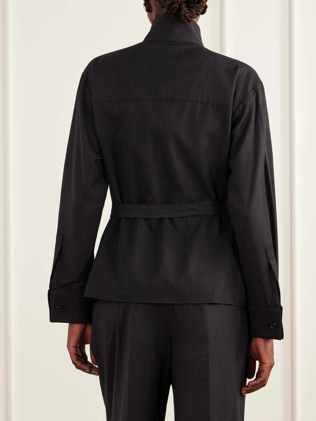 The Last Chapter Belted Wool-Blend Twill Jacket
