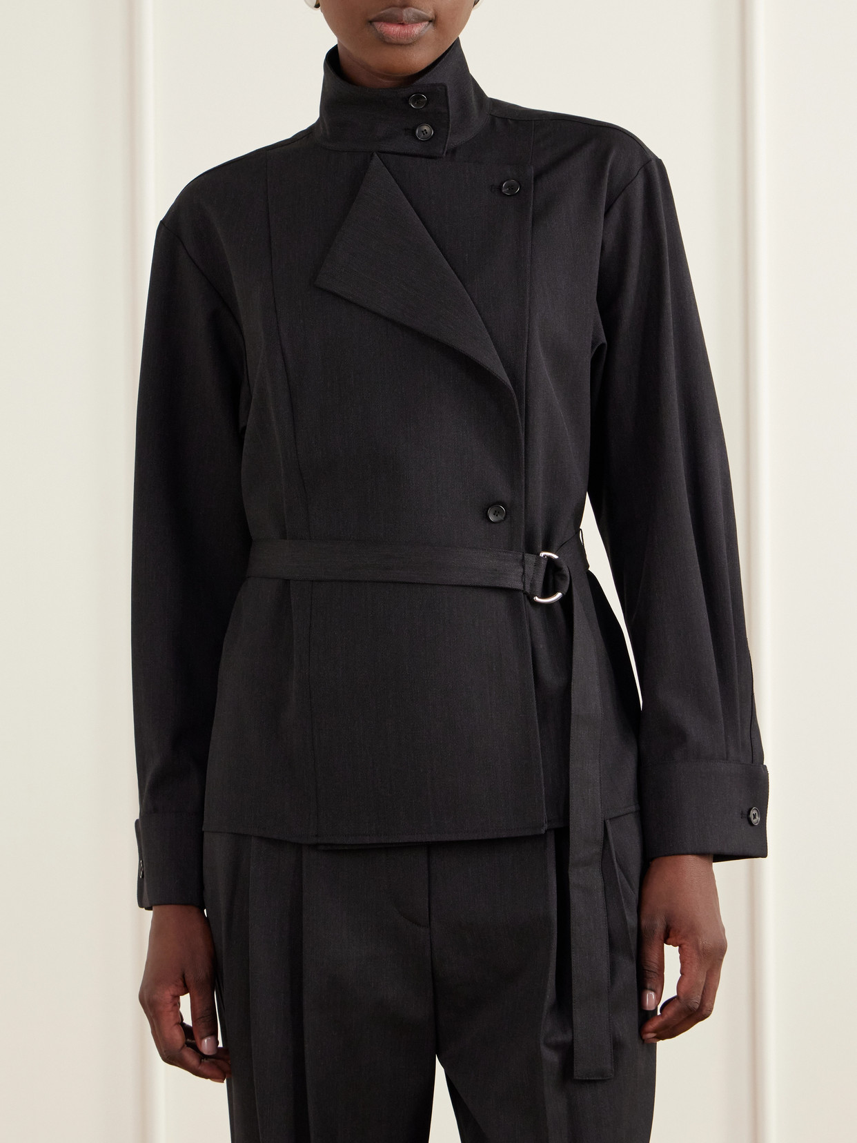 The Last Chapter Belted Wool-Blend Twill Jacket