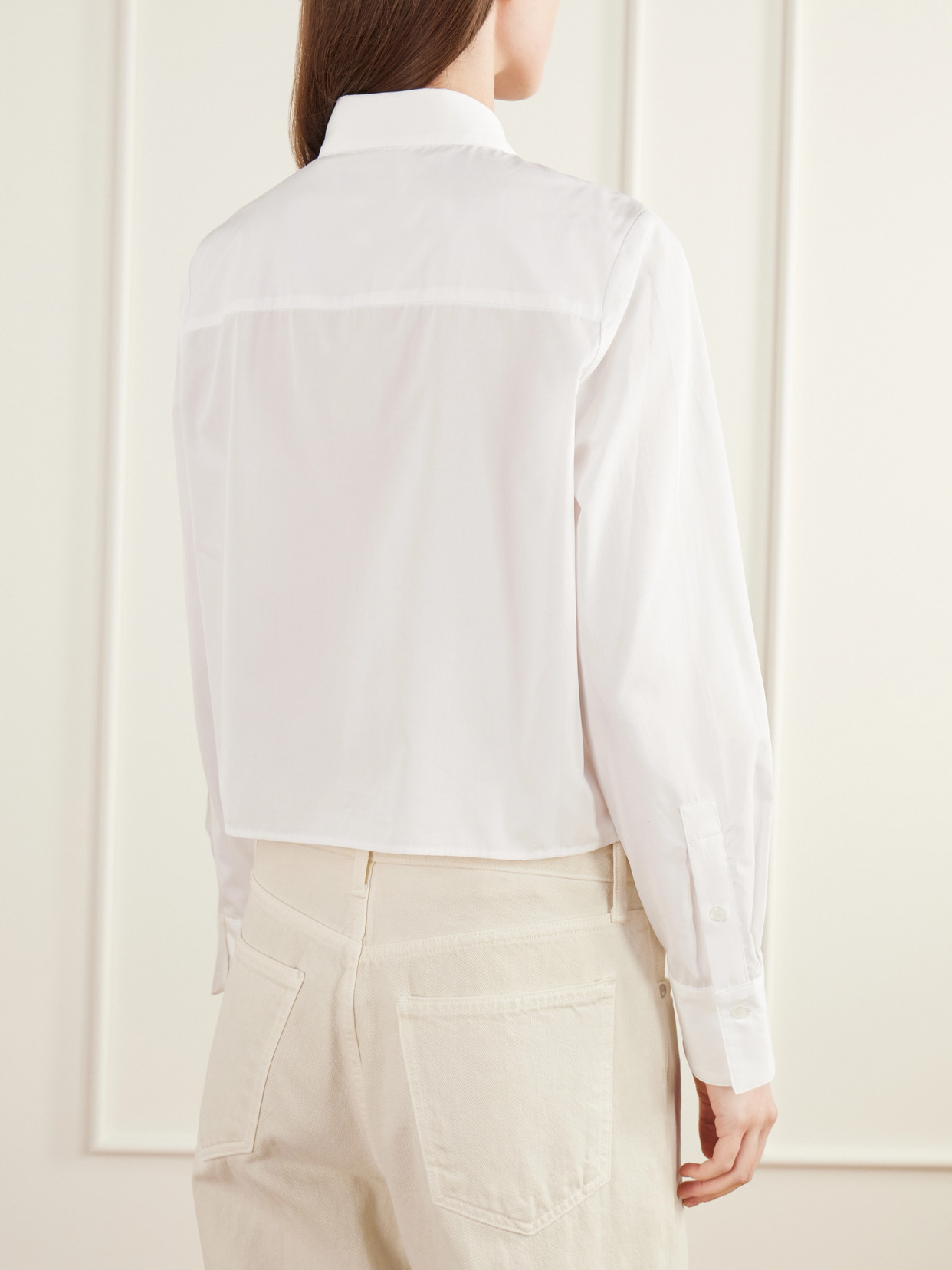 Mon Cherie Cropped Pintucked Cotton-Poplin Shirt