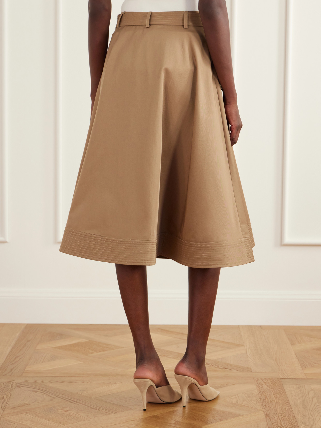Pure Intentions Belted Cotton-Drill Midi