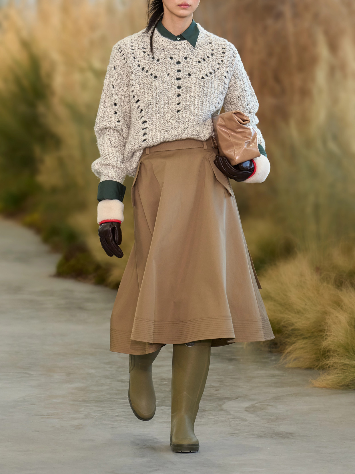 Pure Intentions Belted Cotton-Drill Midi