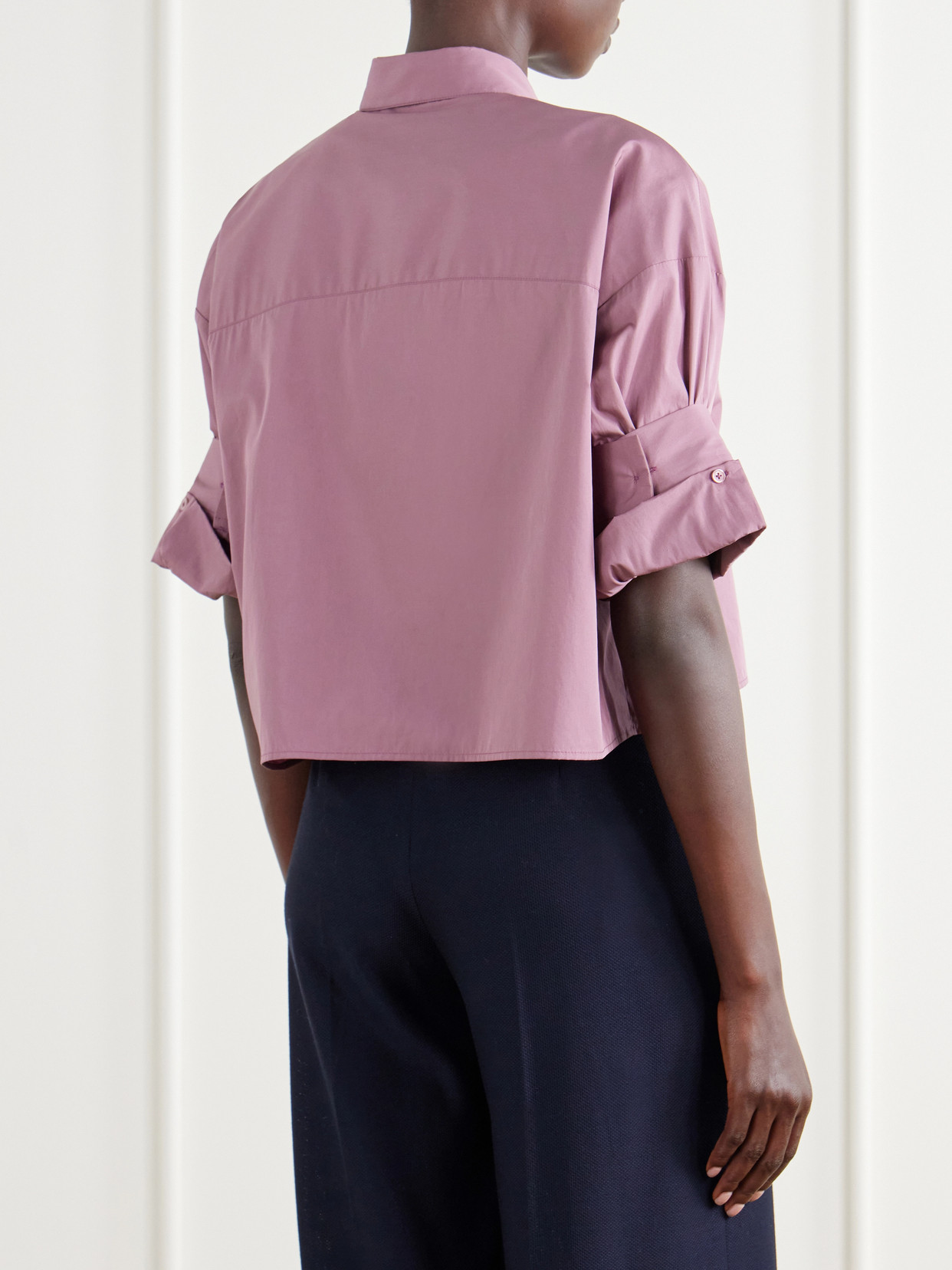 Next Ex Cropped Cotton-Poplin Shirt
