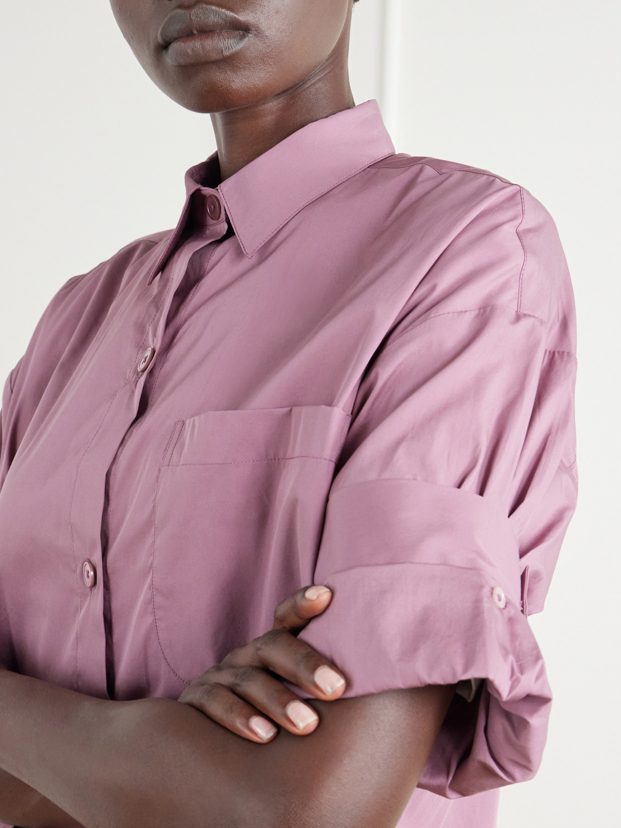 Next Ex Cropped Cotton-Poplin Shirt
