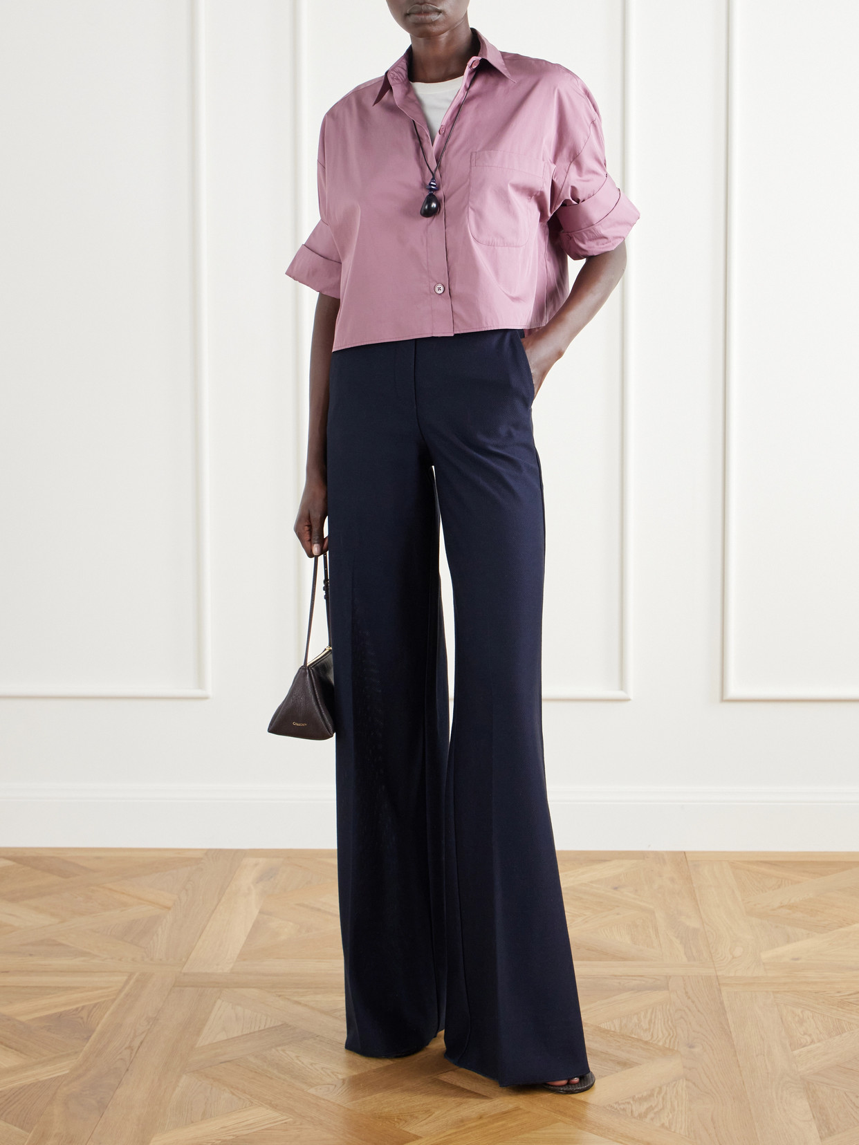 Next Ex Cropped Cotton-Poplin Shirt