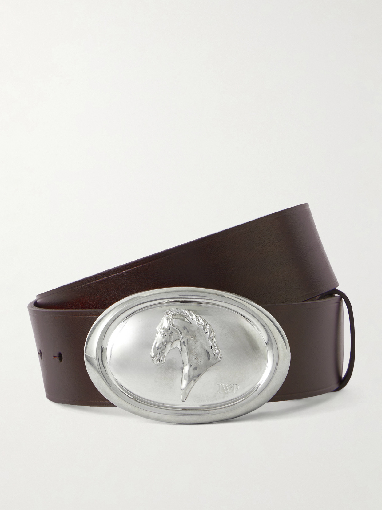 Twp Buckle Bunny Leather Belt In Brown