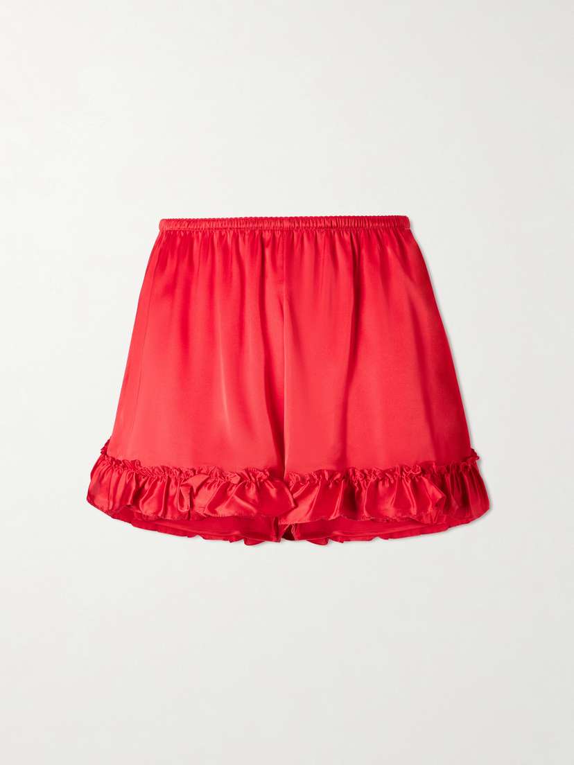 Simone Rocha Ruffled Satin Shorts