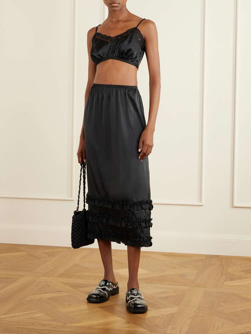 Simone Rocha Lace-trimmed Satin Bralette | Thumbnail 2 Simone Rocha Lace-trimmed Satin Bralette | Thumbnail 2