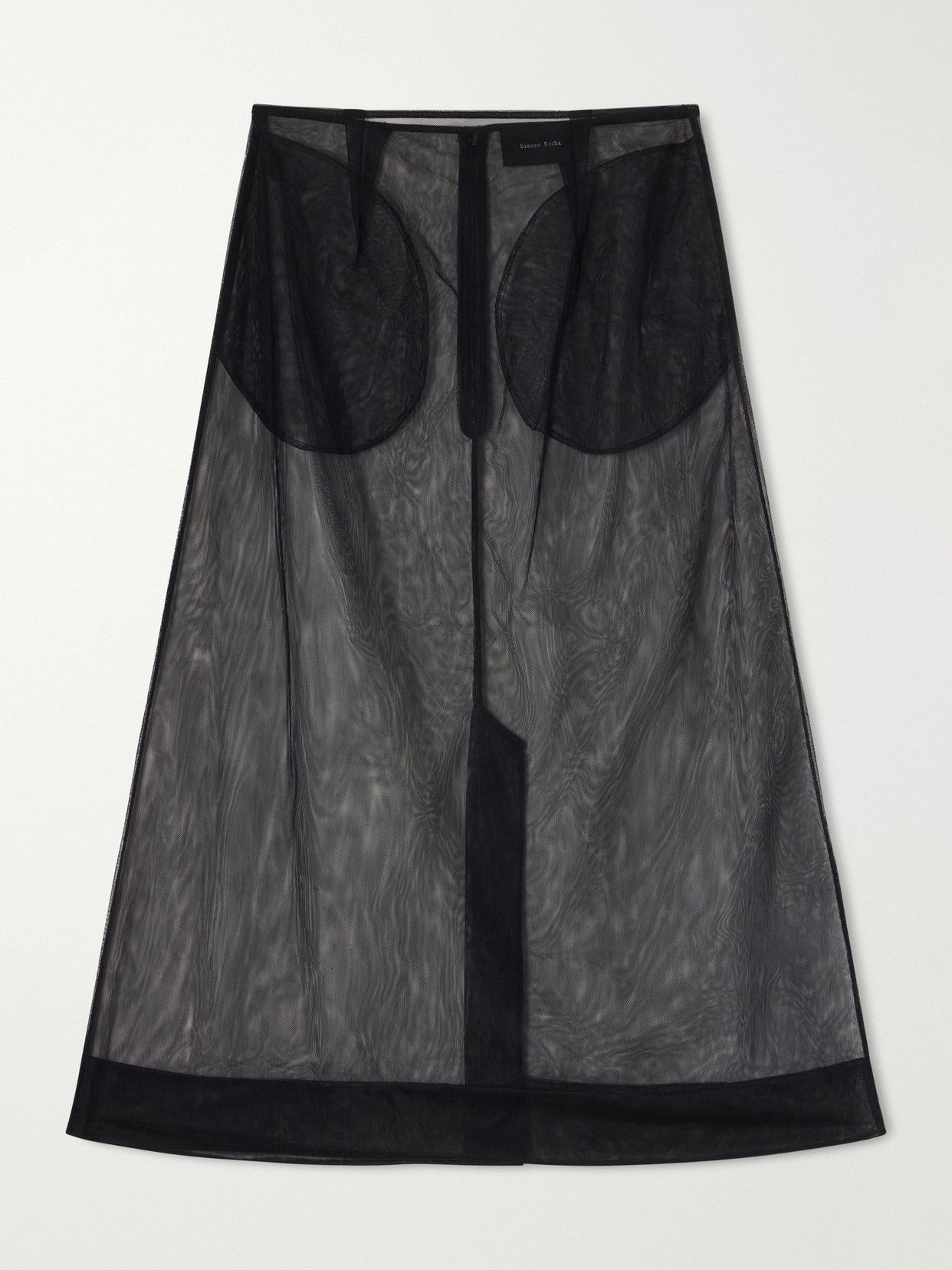 Simone Rocha Organza Midi Skirt In Black