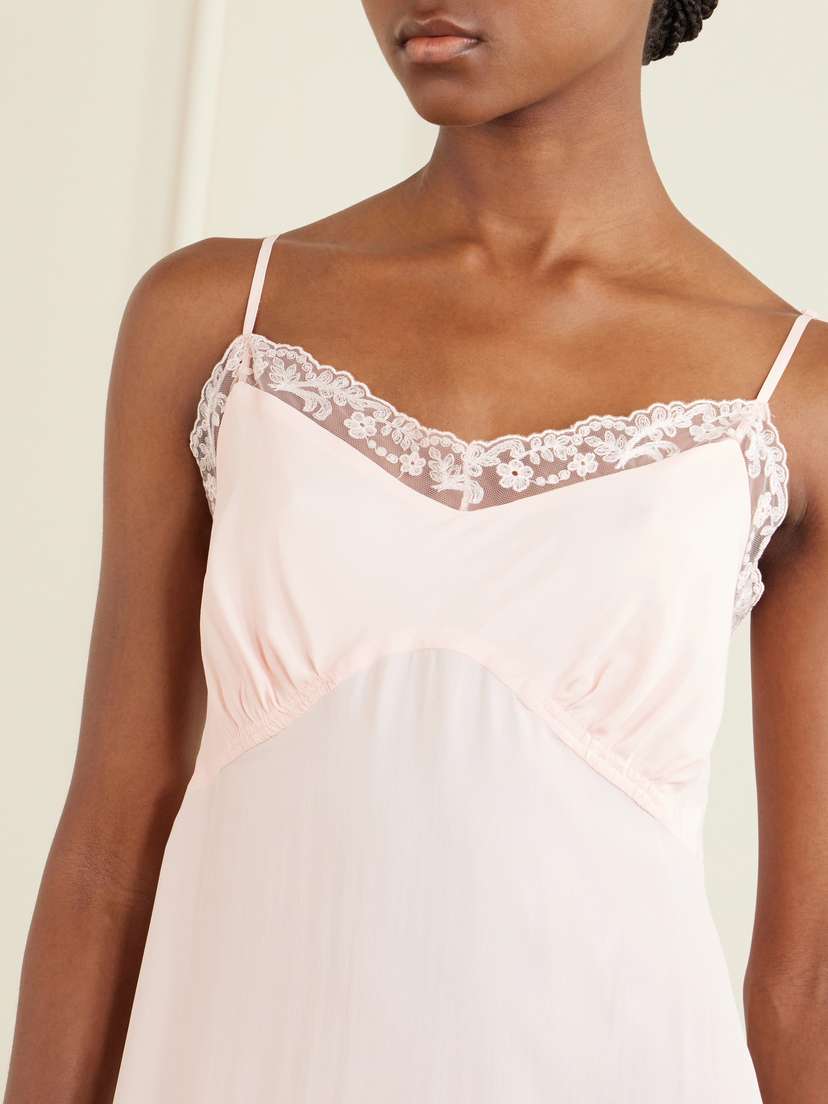 Simone Rocha Lace-trimmed Crepe De Chine Midi Dress | Thumbnail 4 Simone Rocha Lace-trimmed Crepe De Chine Midi Dress | Thumbnail 4