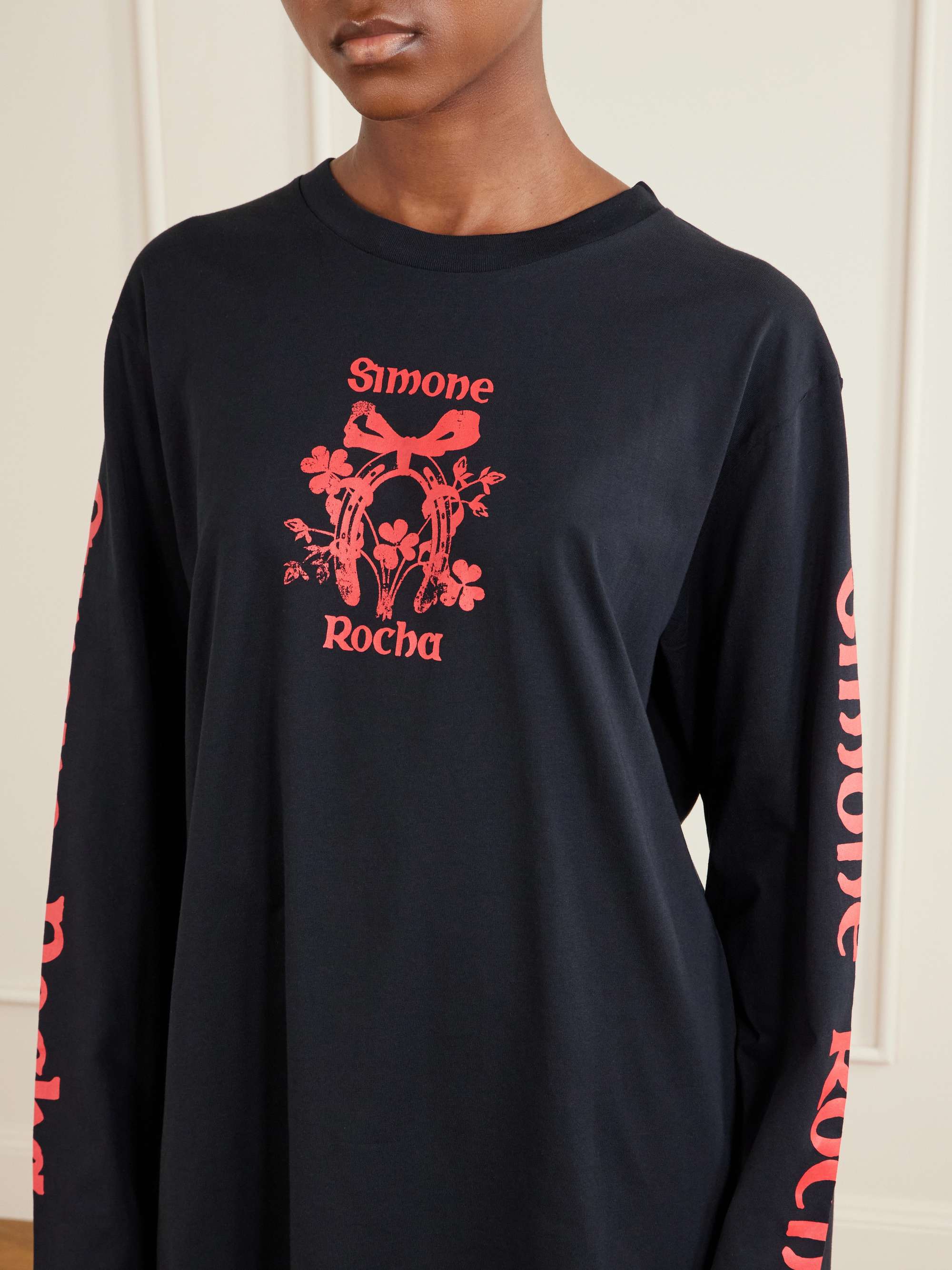 SIMONE ROCHA Logo-printed cotton-jersey T-shirt | NET-A-PORTER
