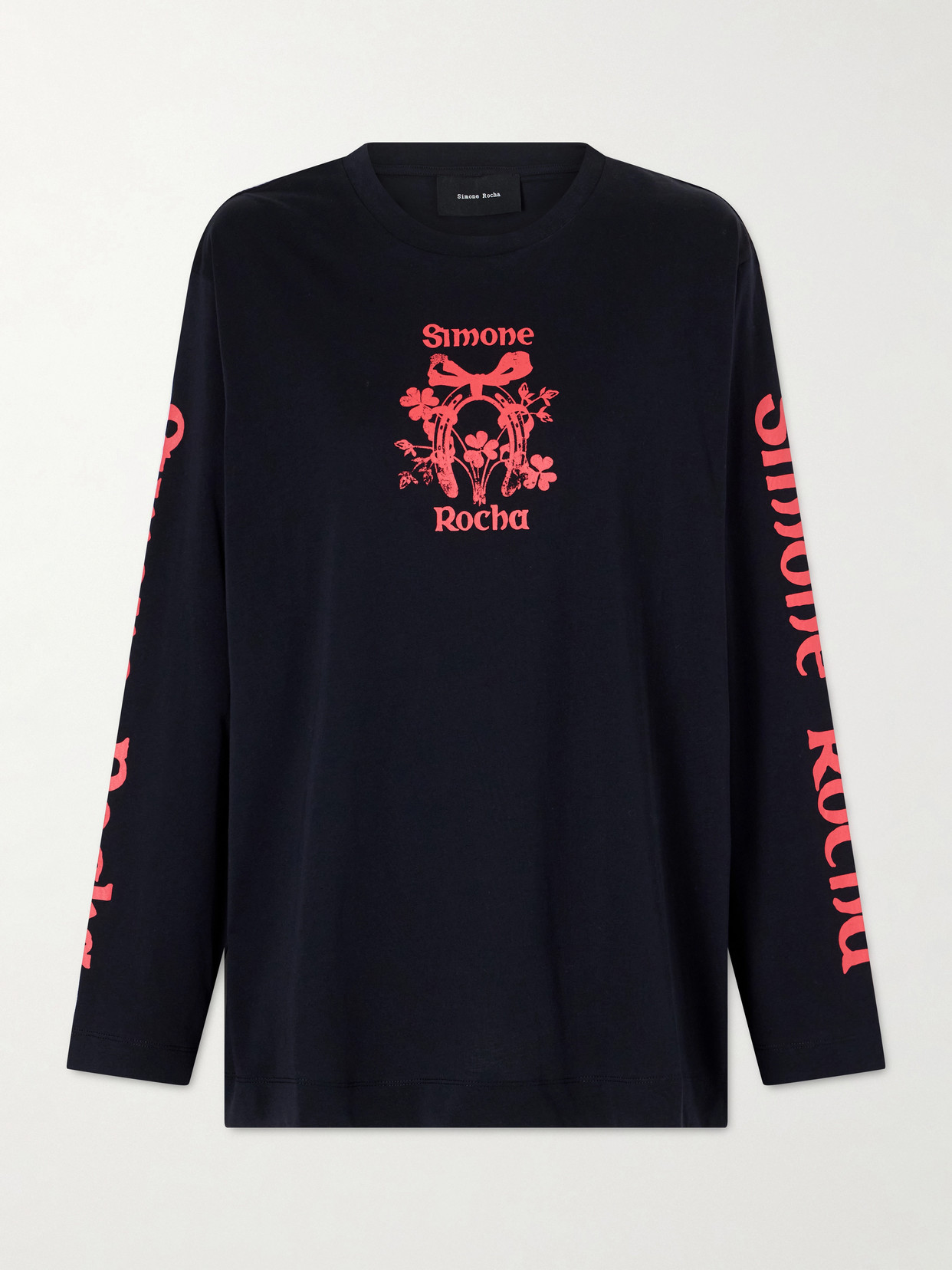 Simone Rocha Logo-printed Cotton-jersey T-shirt In Black