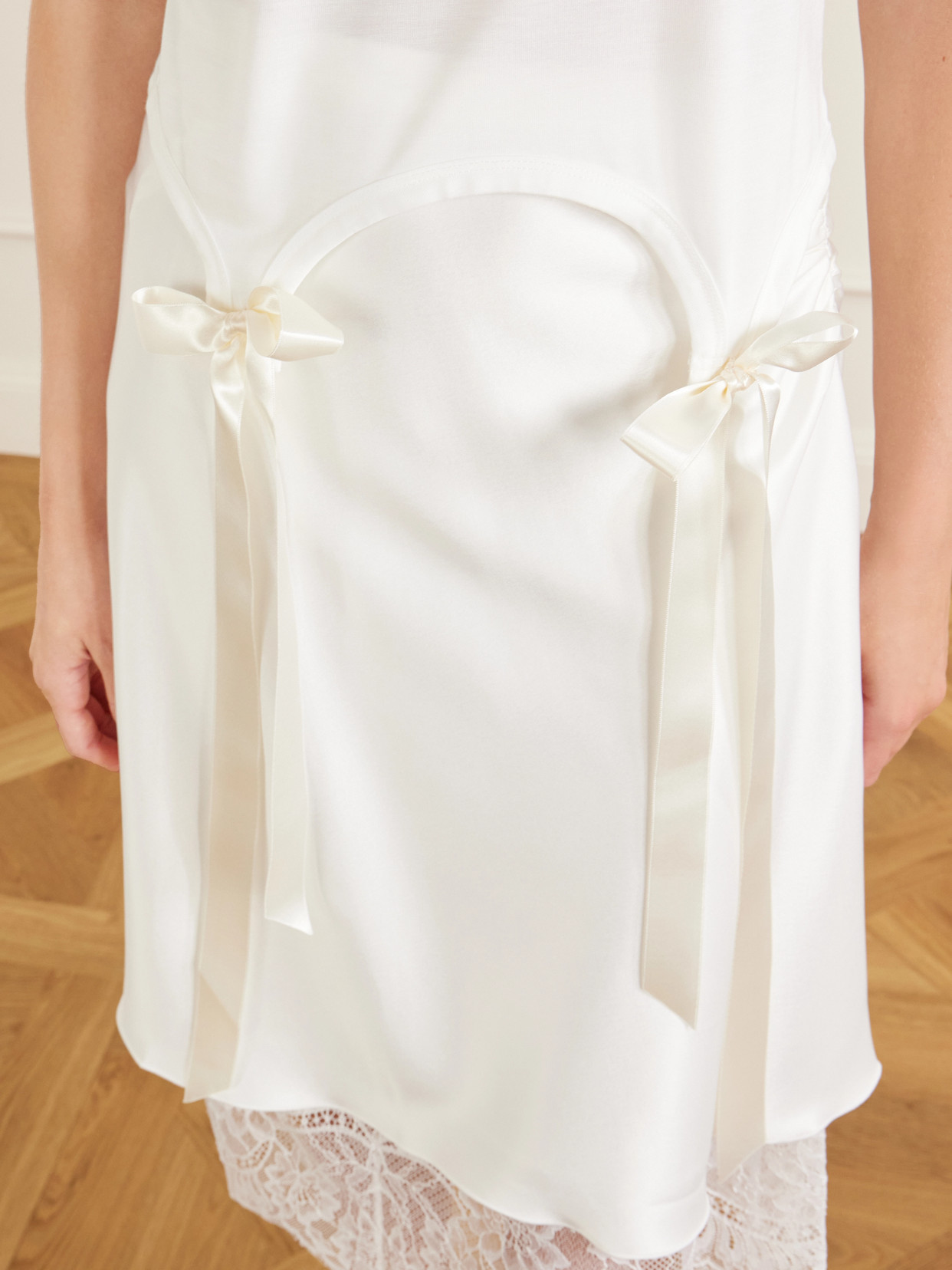 Bow-Detailed Jersey T-Shirt