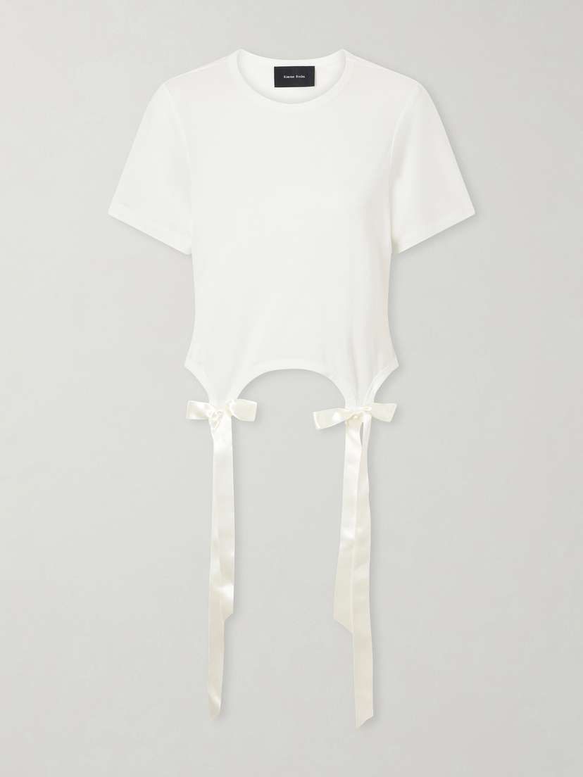 Simone Rocha Bow-detailed Jersey T-shirt