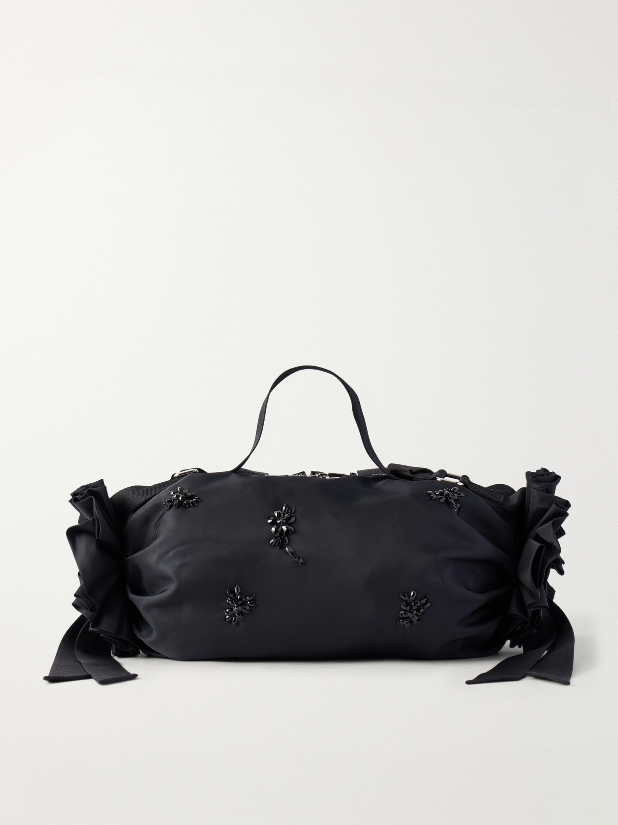 Simone Rocha Double Ribbon Rosette Crystal-embellished Satin Shoulder Bag In Multi