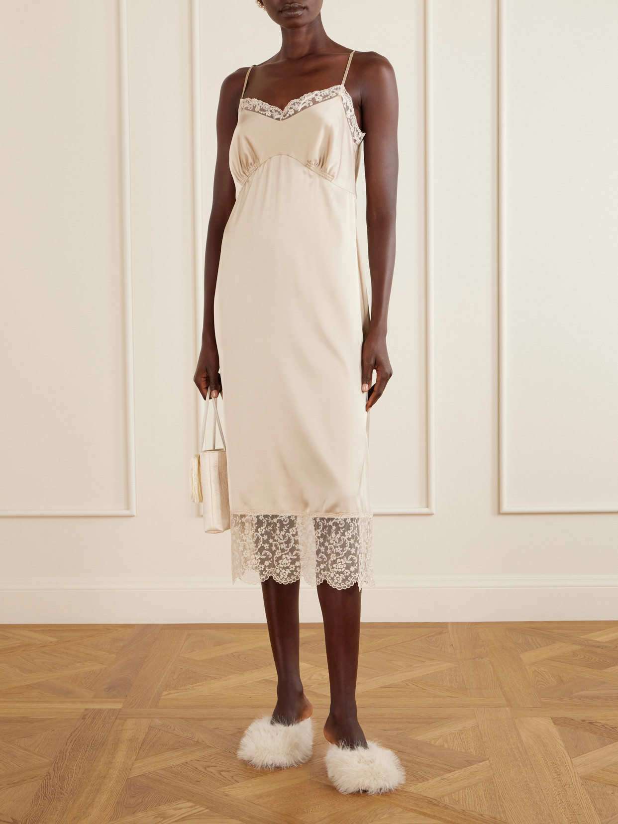 Simone Rocha Leather-trimmed Mules In White