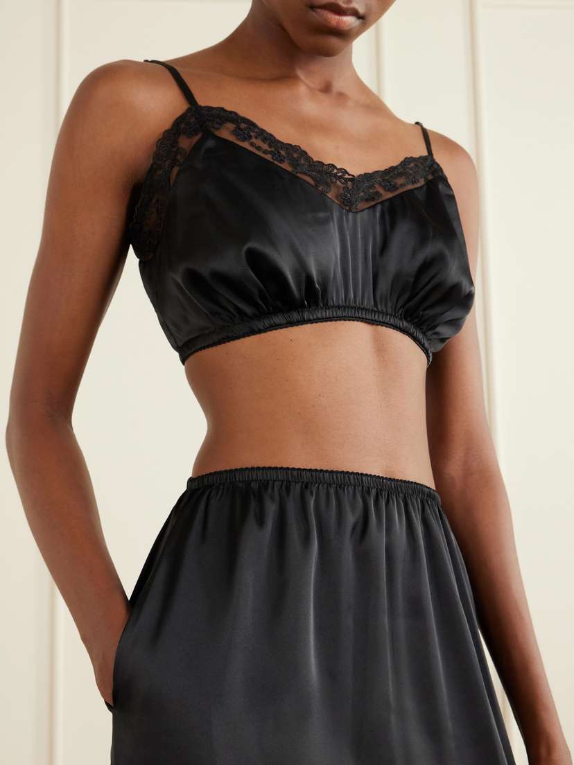 Simone Rocha Ruffled Satin Midi Skirt | Thumbnail 4