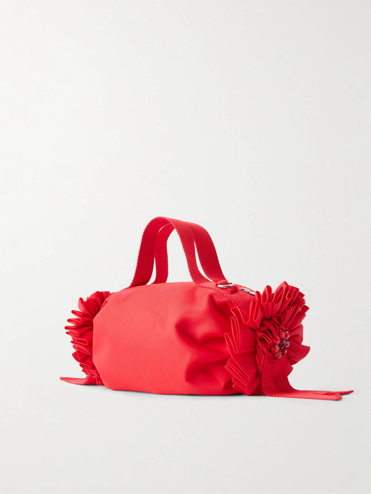 Double Ribbon Rosette Crystal-Embellished Shoulder Bag