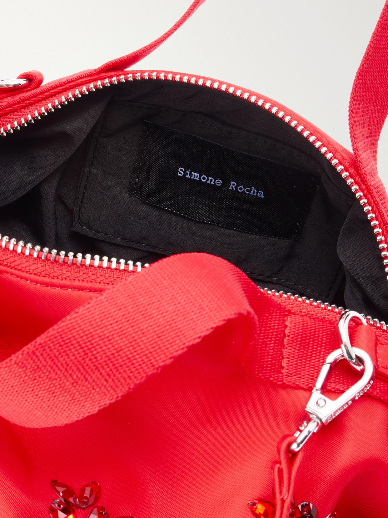 Double Ribbon Rosette Crystal-Embellished Shoulder Bag