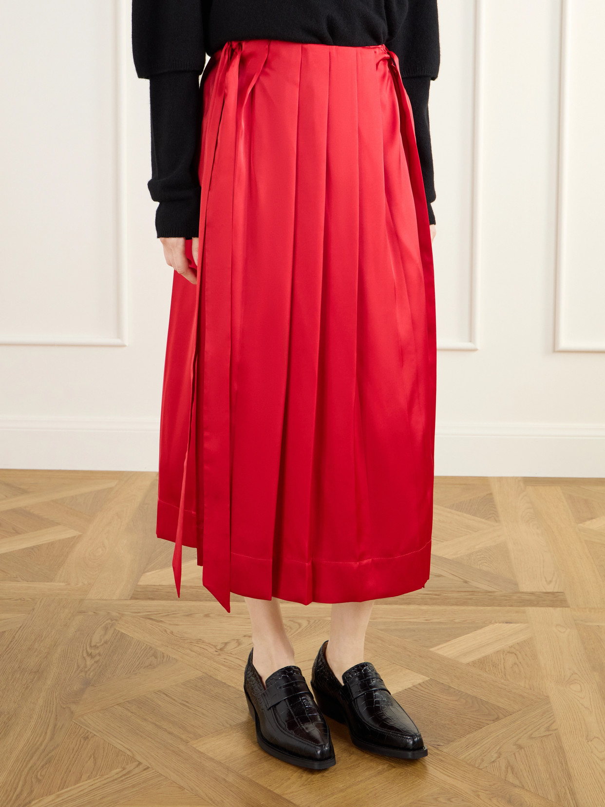 Pleated Sheer Midi