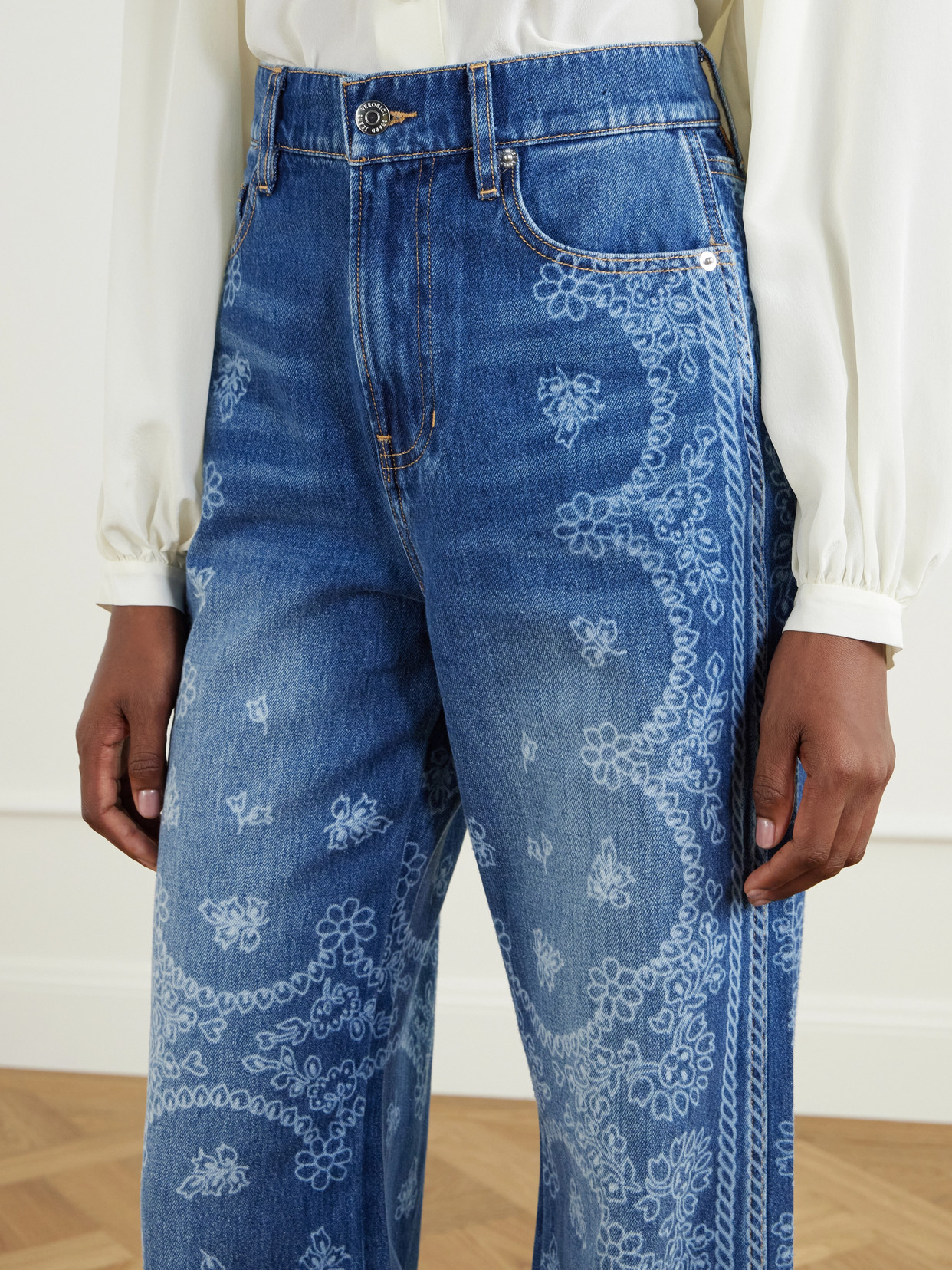 Taylor Printed High-Rise Wide- Leg