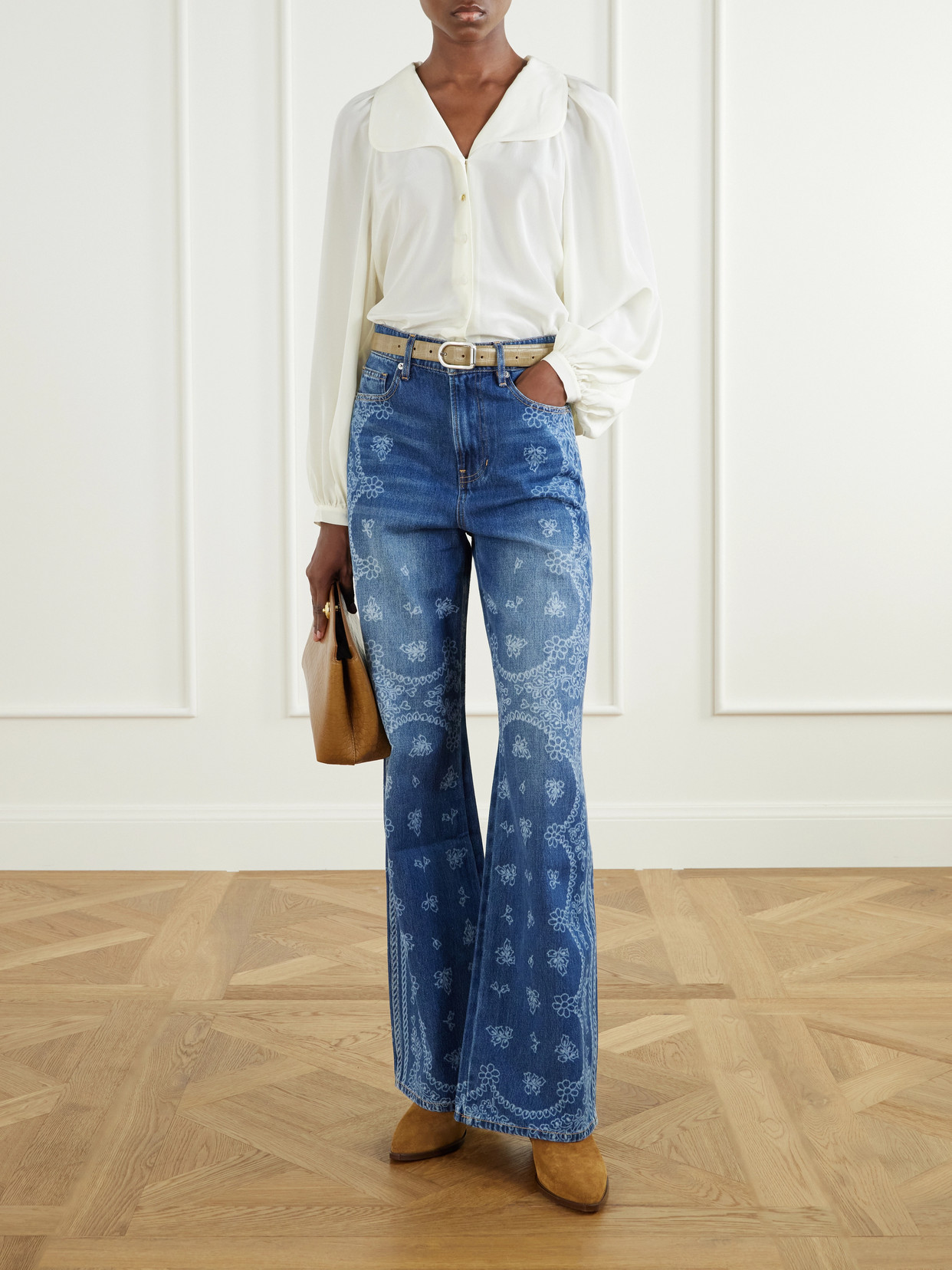 Taylor Printed High-Rise Wide- Leg